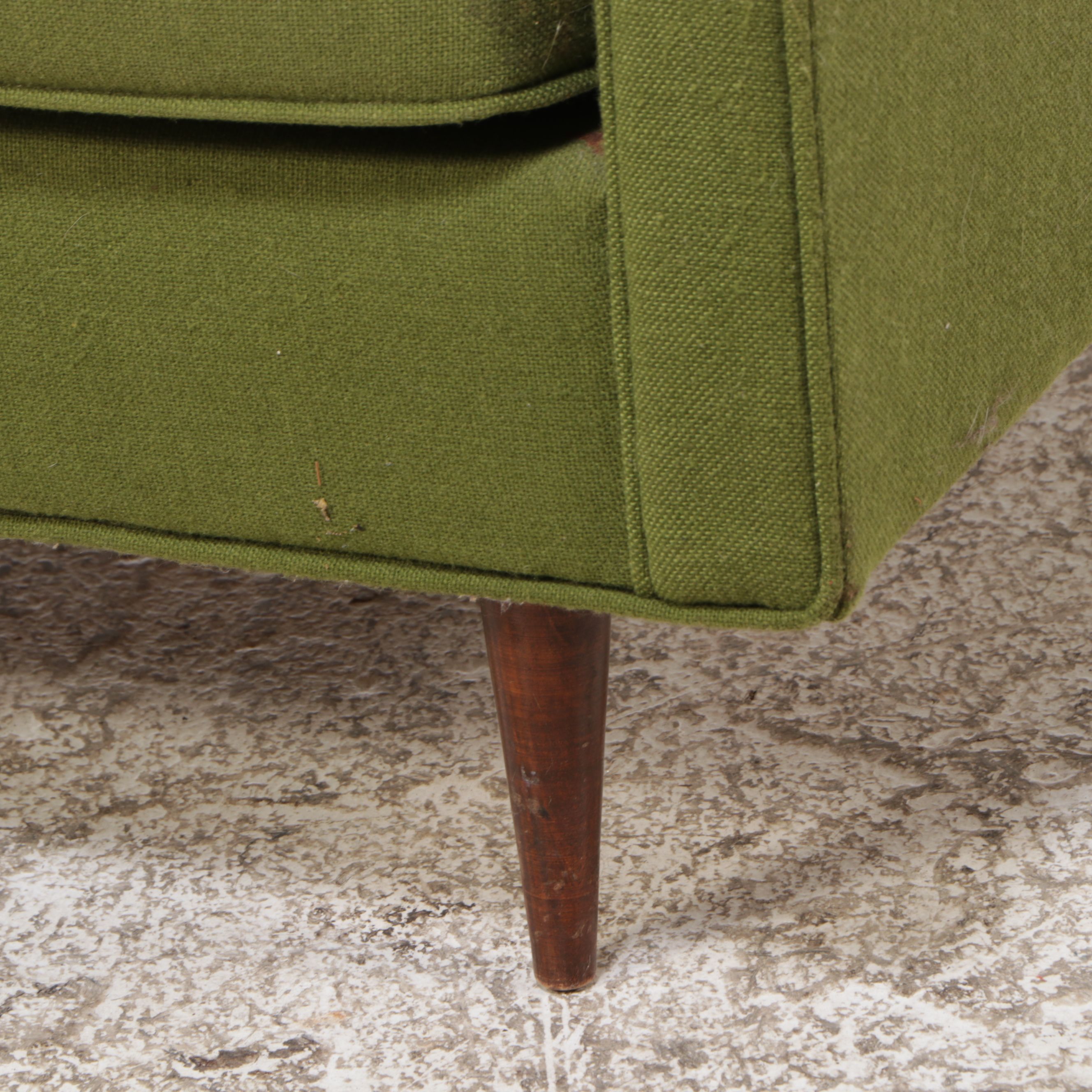 Shillito's Upholstery Dept. Green Mid Century Modern Sofa