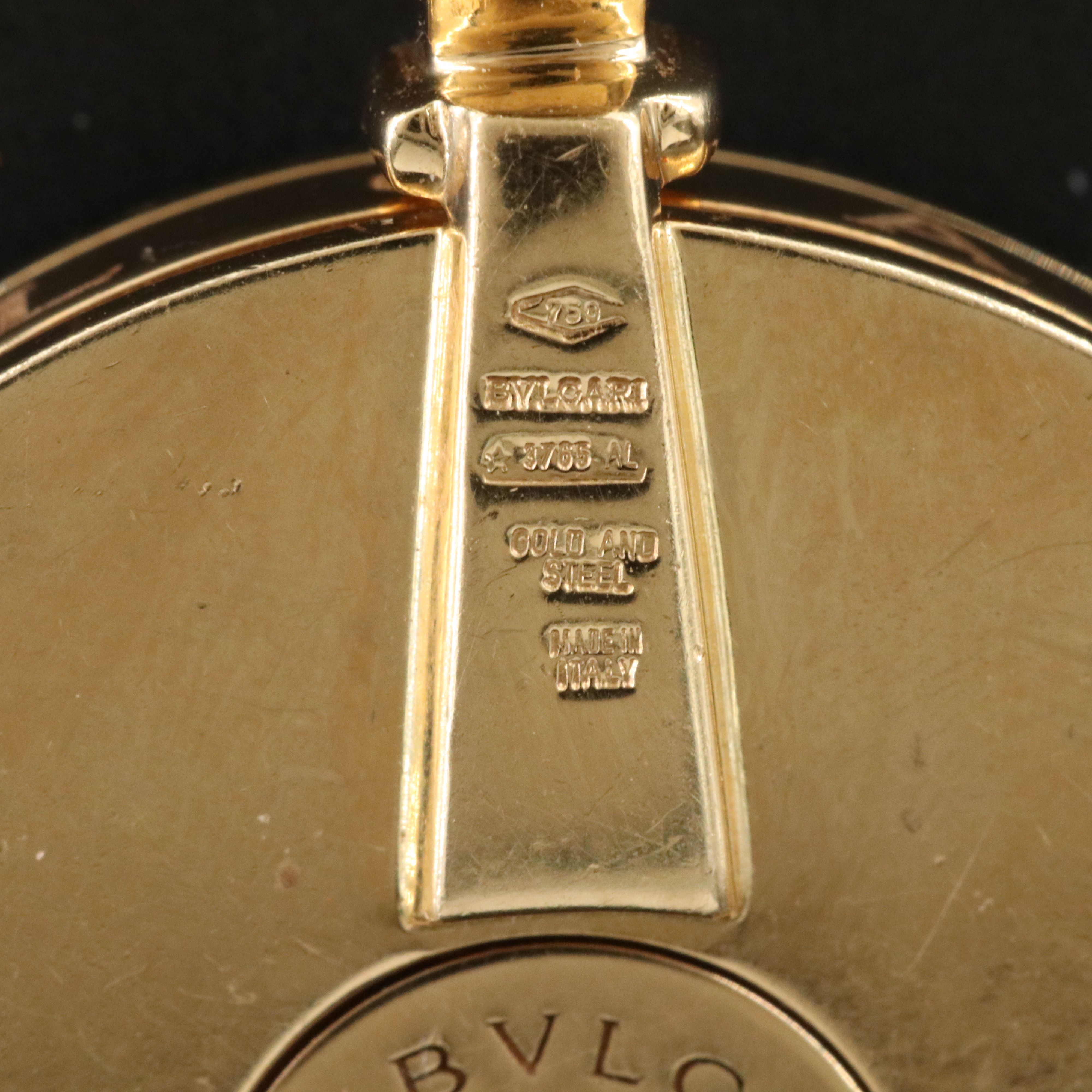 Bulgari BVLGARI 18K, Steel and Mother of Pearl Yin Yang Spinning Pendant