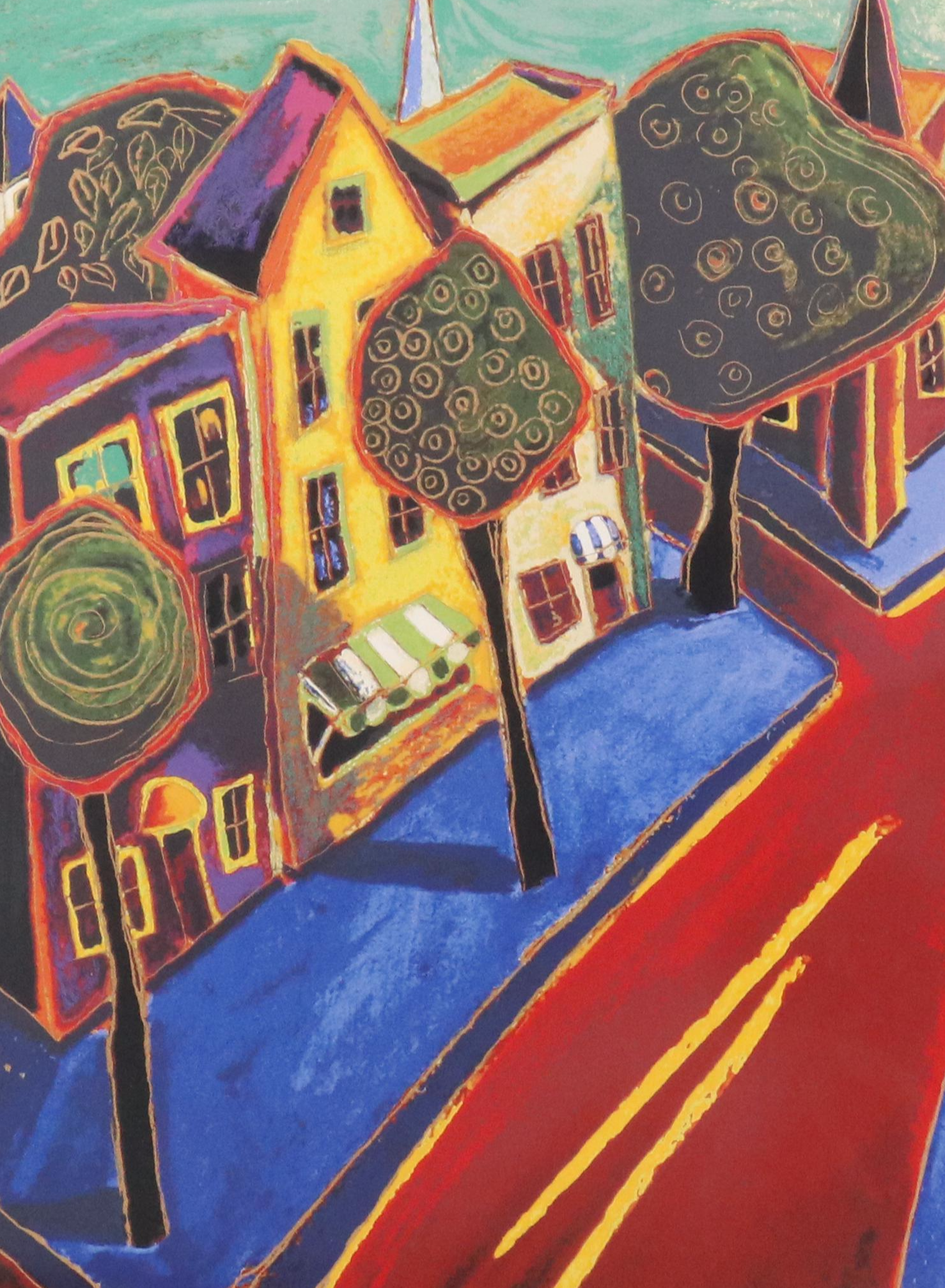 Alison Goodwin Modernist Residential Serigraph "High Street," 21st Century
