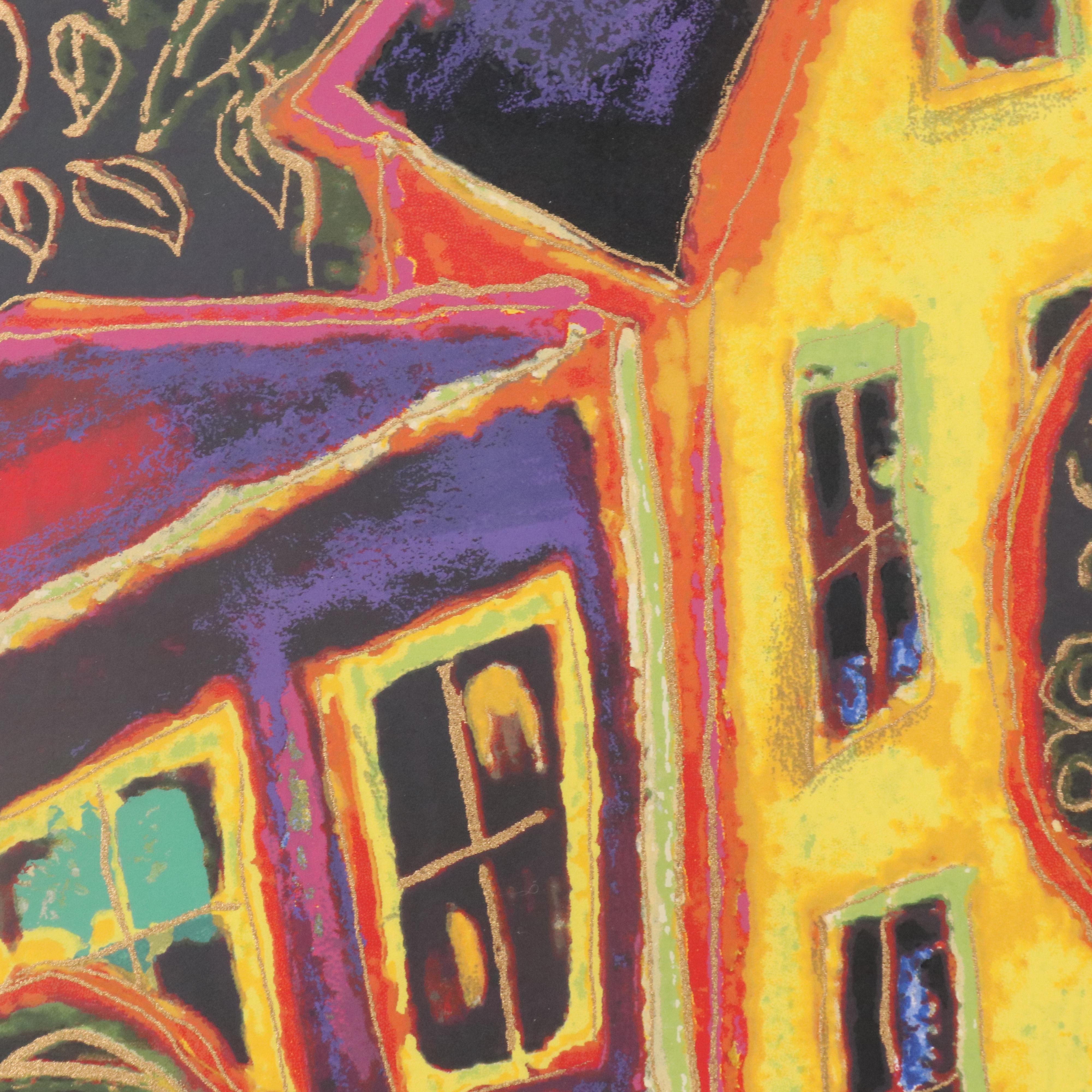 Alison Goodwin Modernist Residential Serigraph "High Street," 21st Century