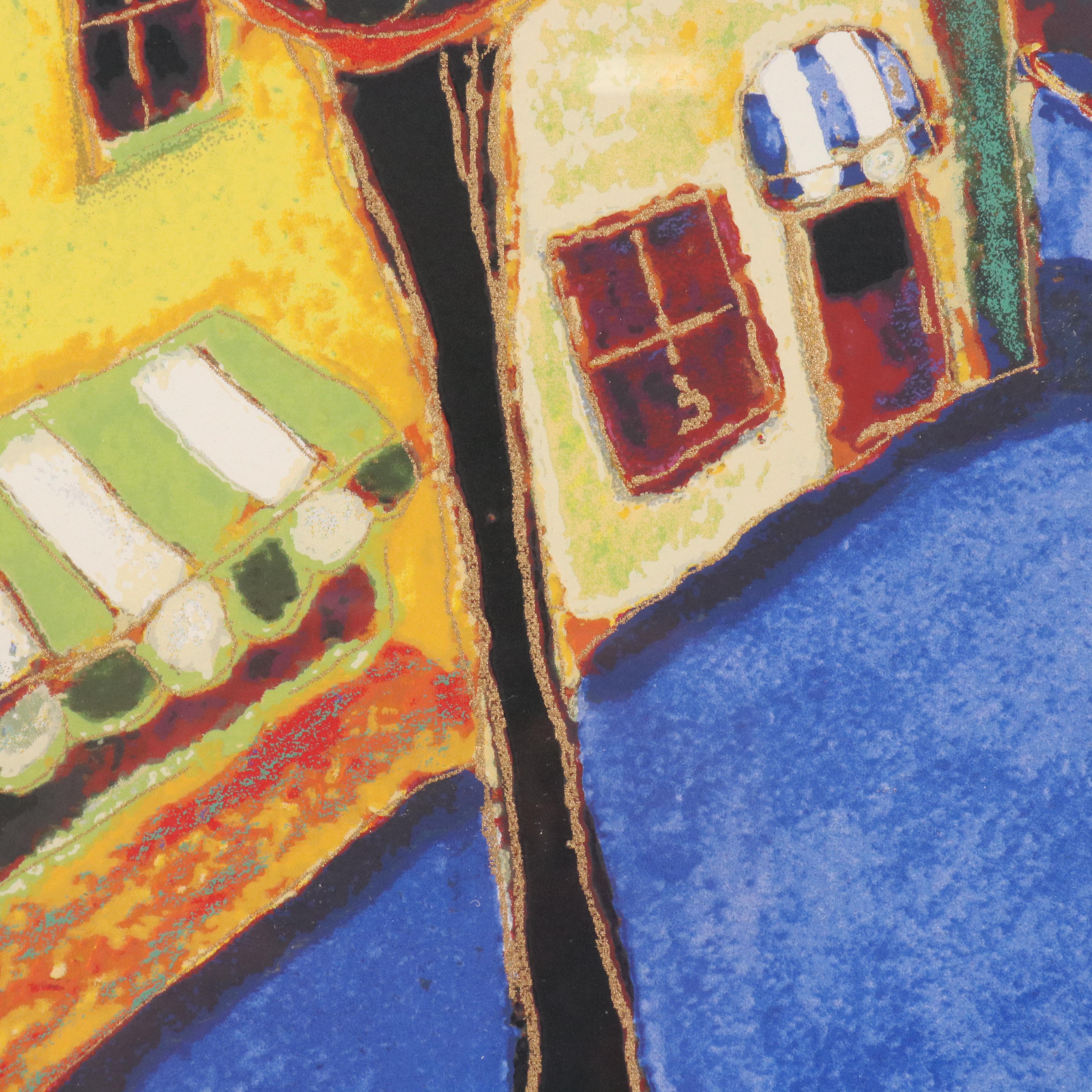 Alison Goodwin Modernist Residential Serigraph "High Street," 21st Century