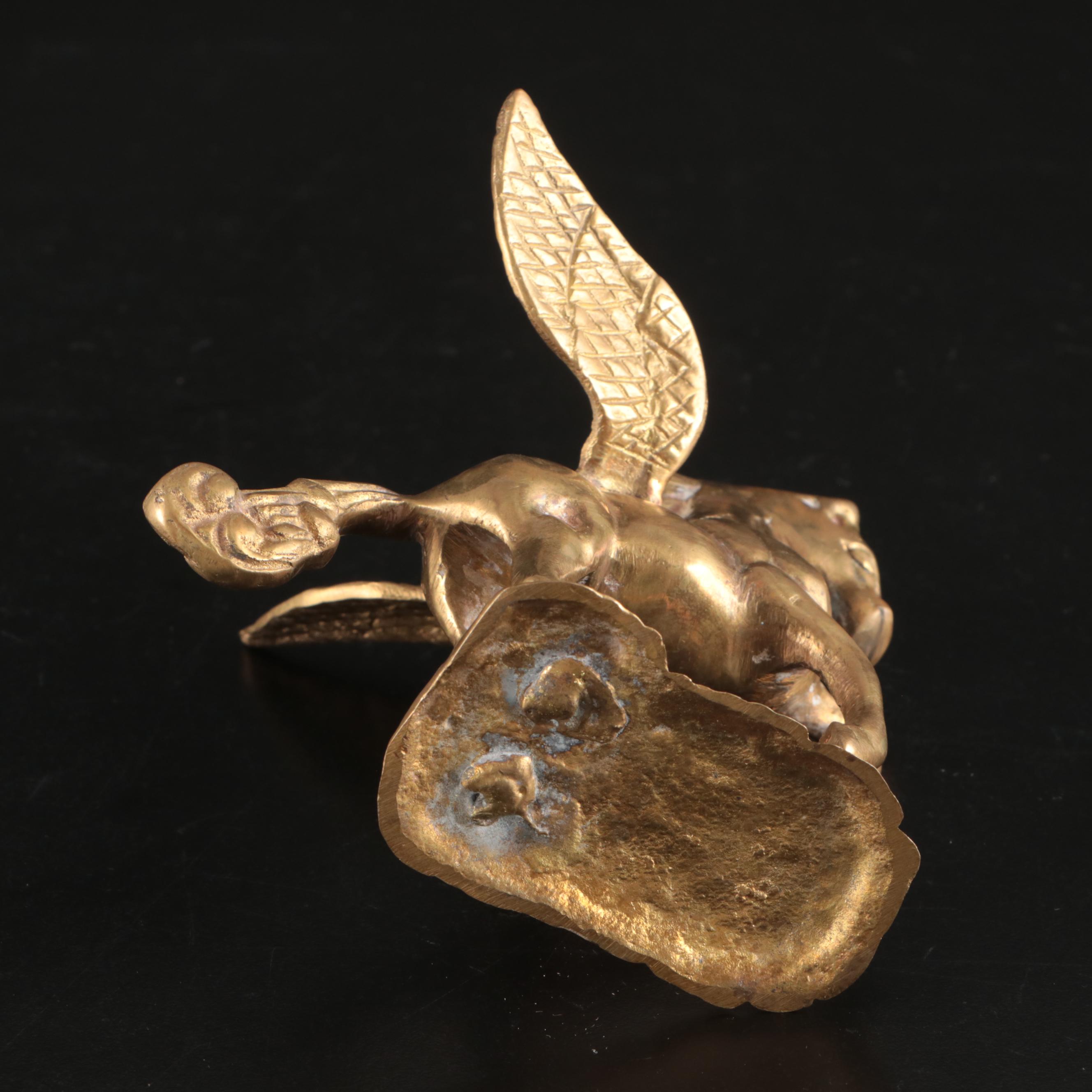 Three Brass Running Horses Wall Décor with Pegasus Figures