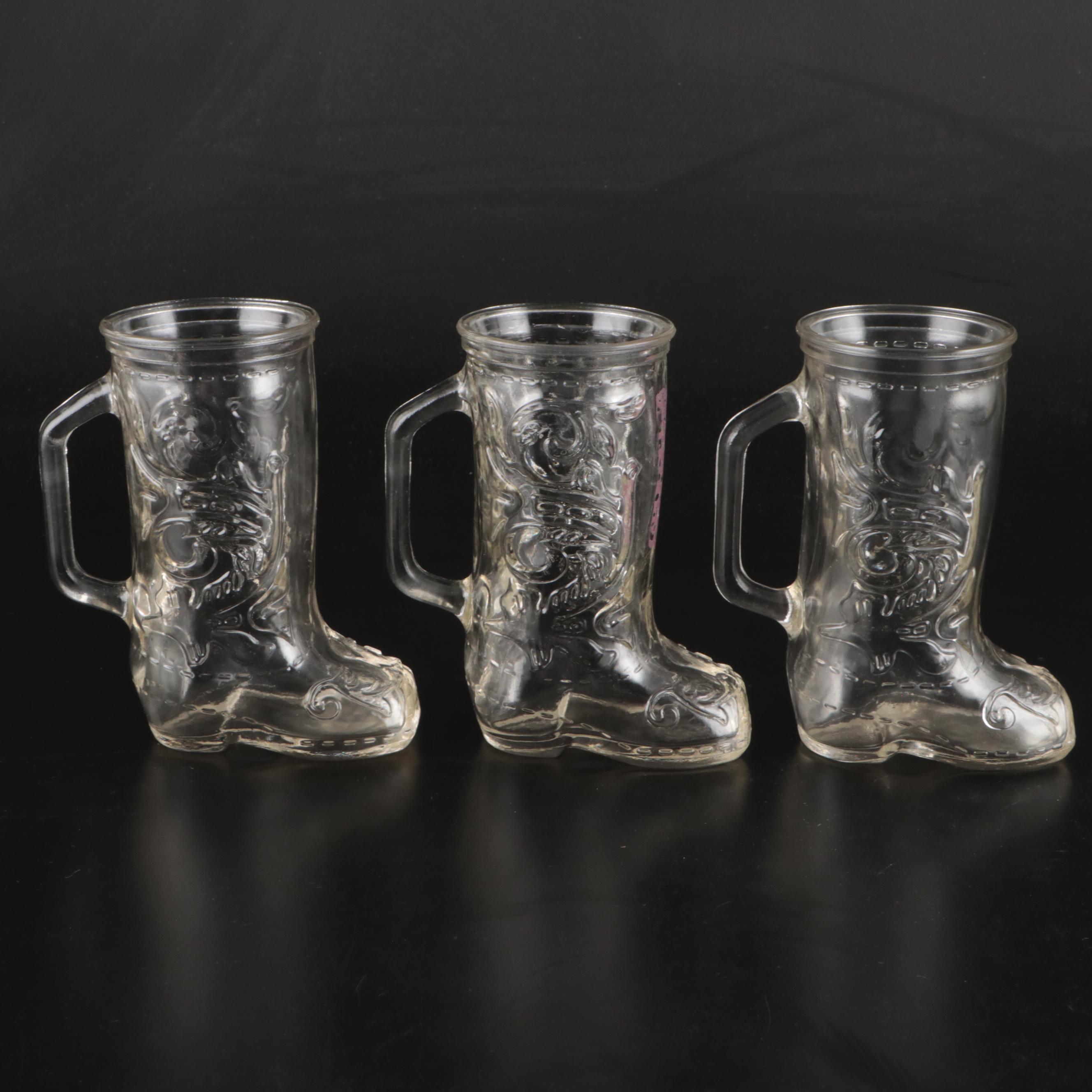 Canadian Club Double Old Fashioned Glasses with Souvenir Boot Mugs and Glasses