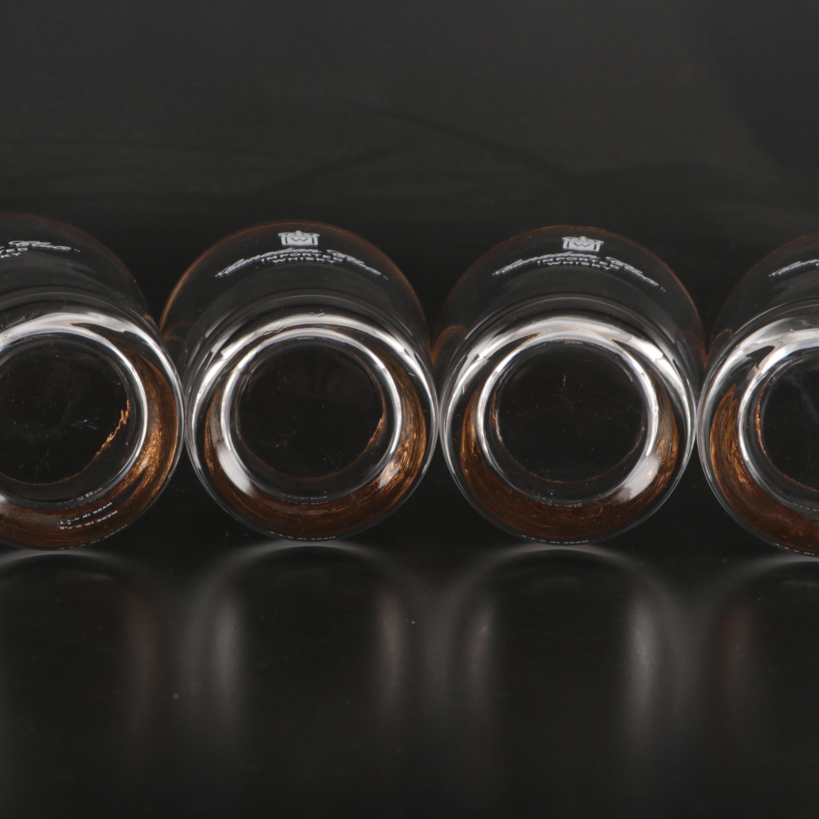 Canadian Club Double Old Fashioned Glasses with Souvenir Boot Mugs and Glasses