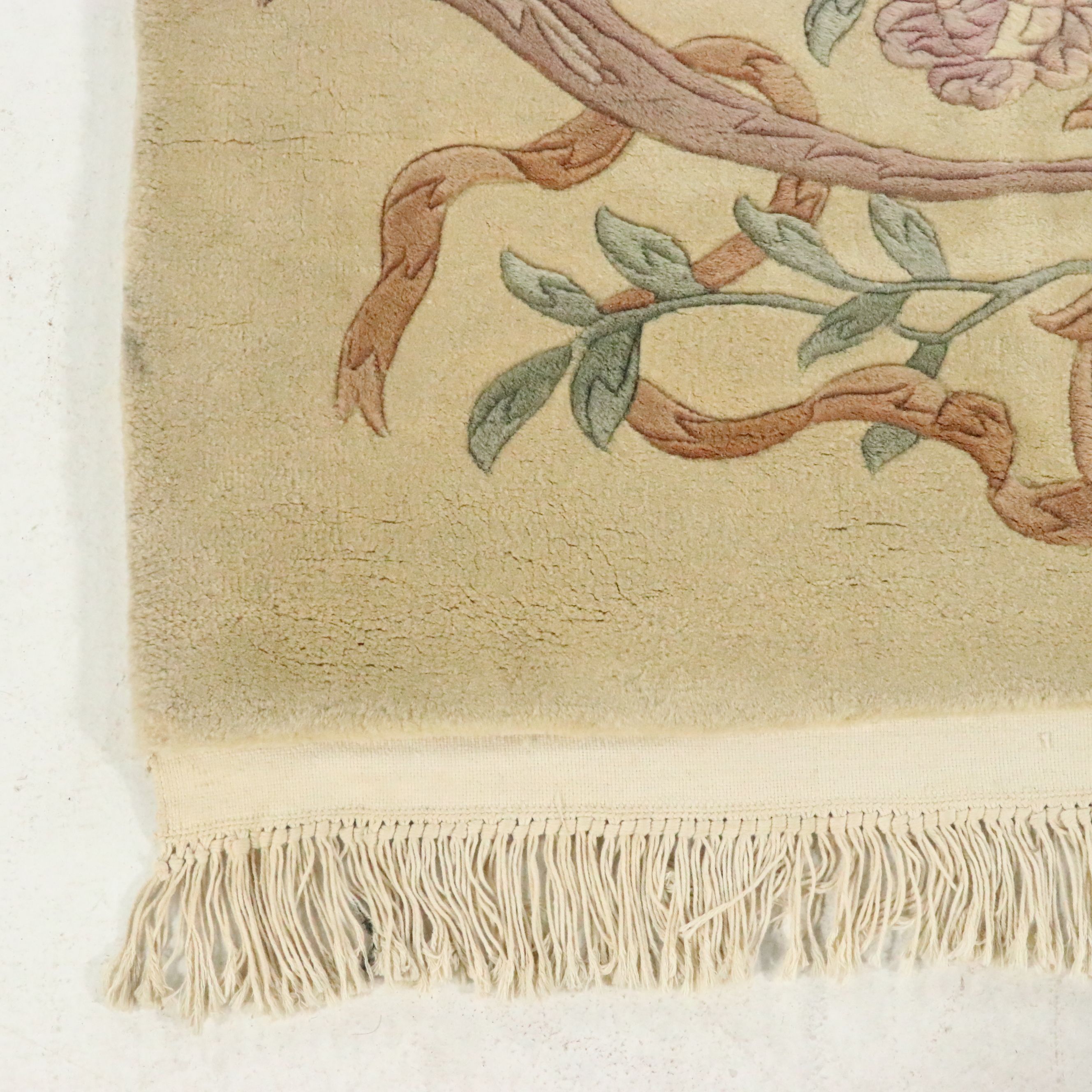 5'6 x 7'11 Hand-Knotted and Carved Chinese Floral Area Rug