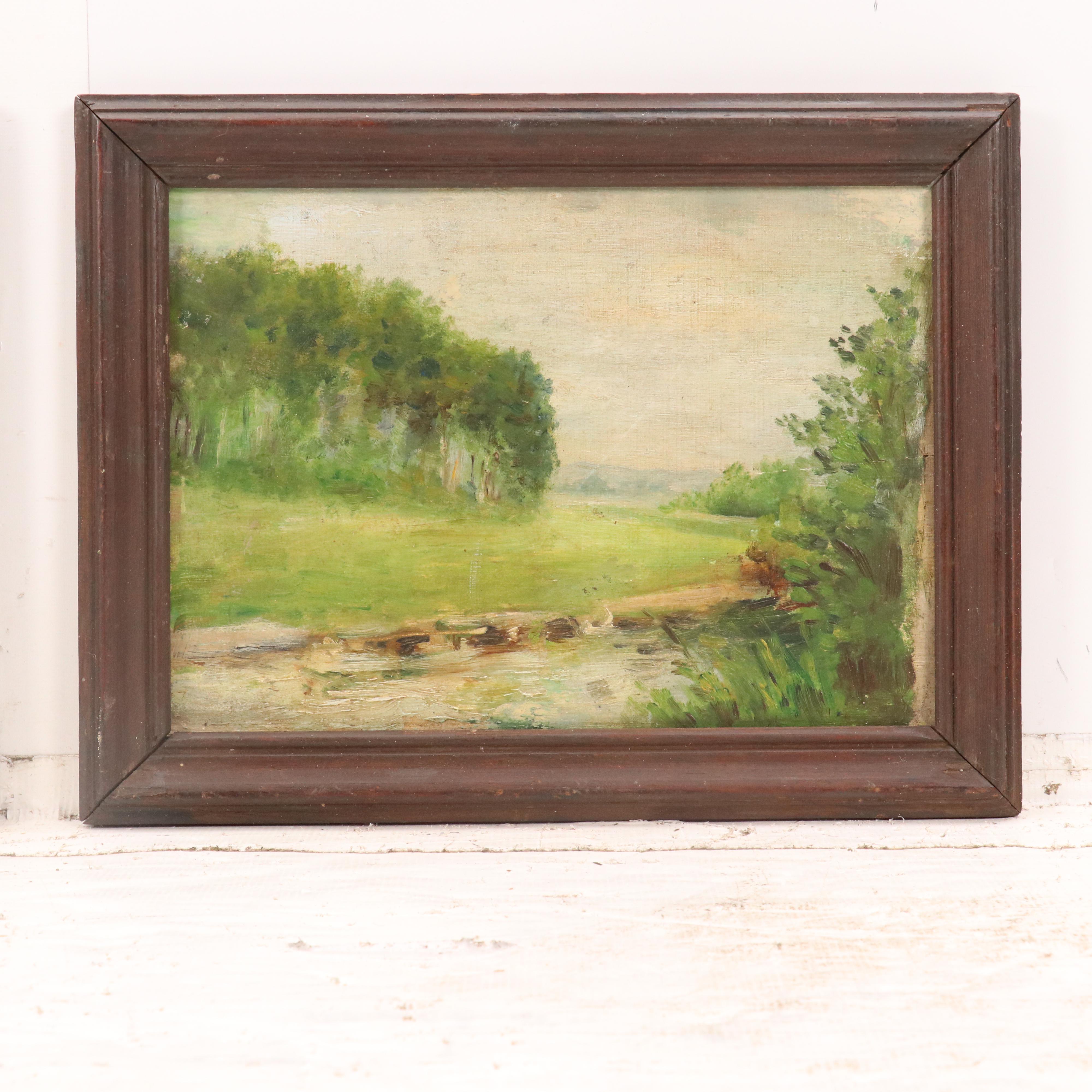 Pair of Landscape Oil Paintings, 20th Century