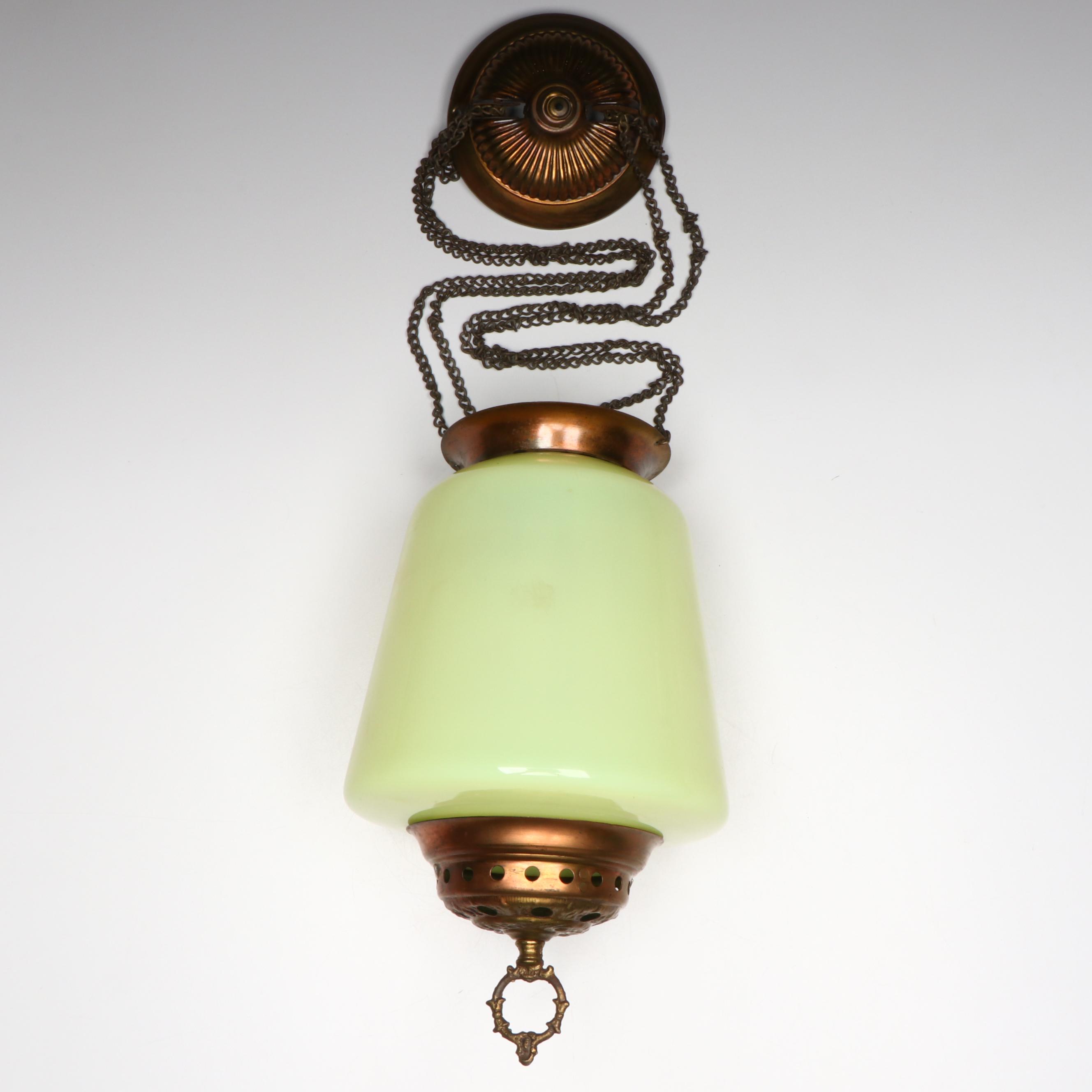 Uranium Glass Hanging Candle Lamp