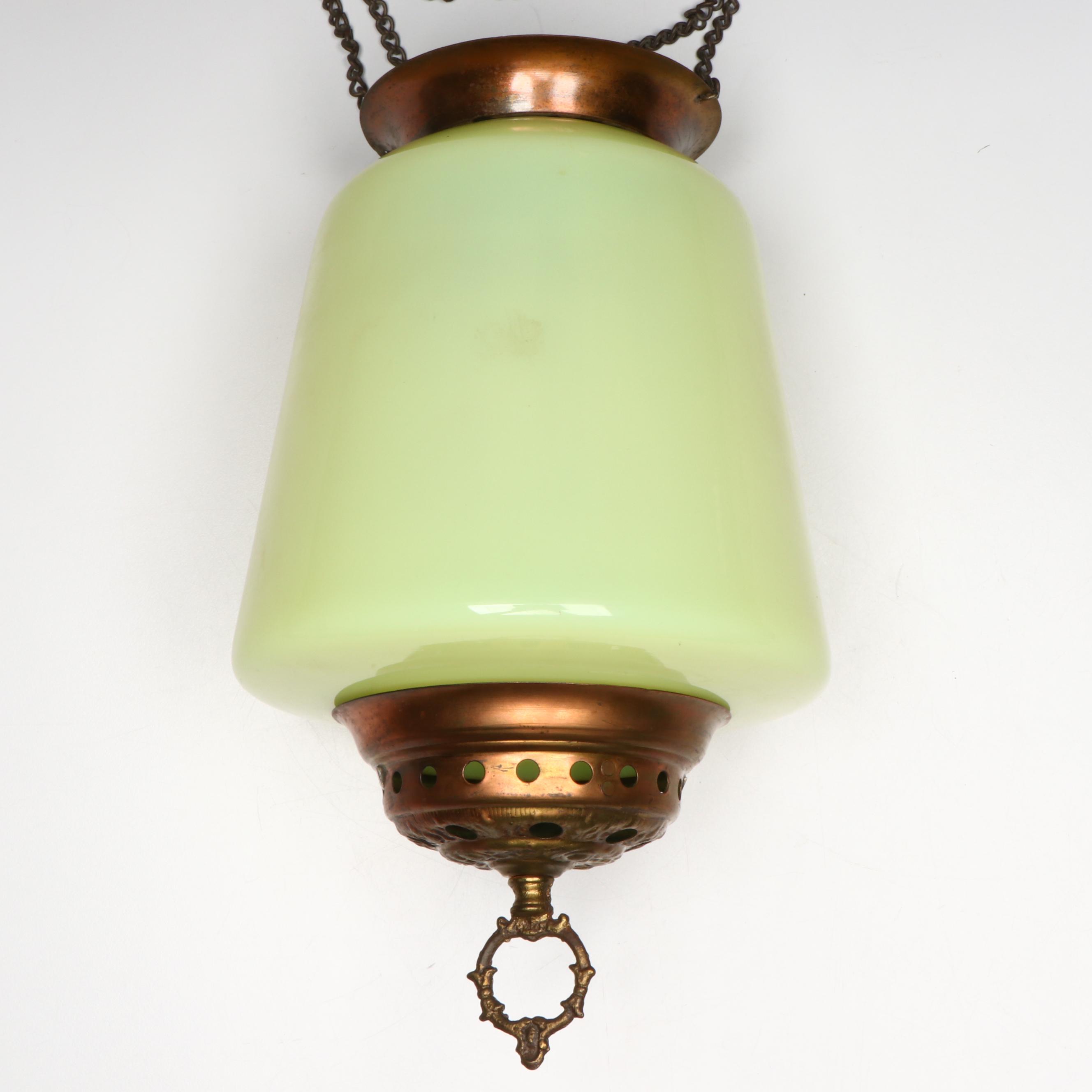 Uranium Glass Hanging Candle Lamp