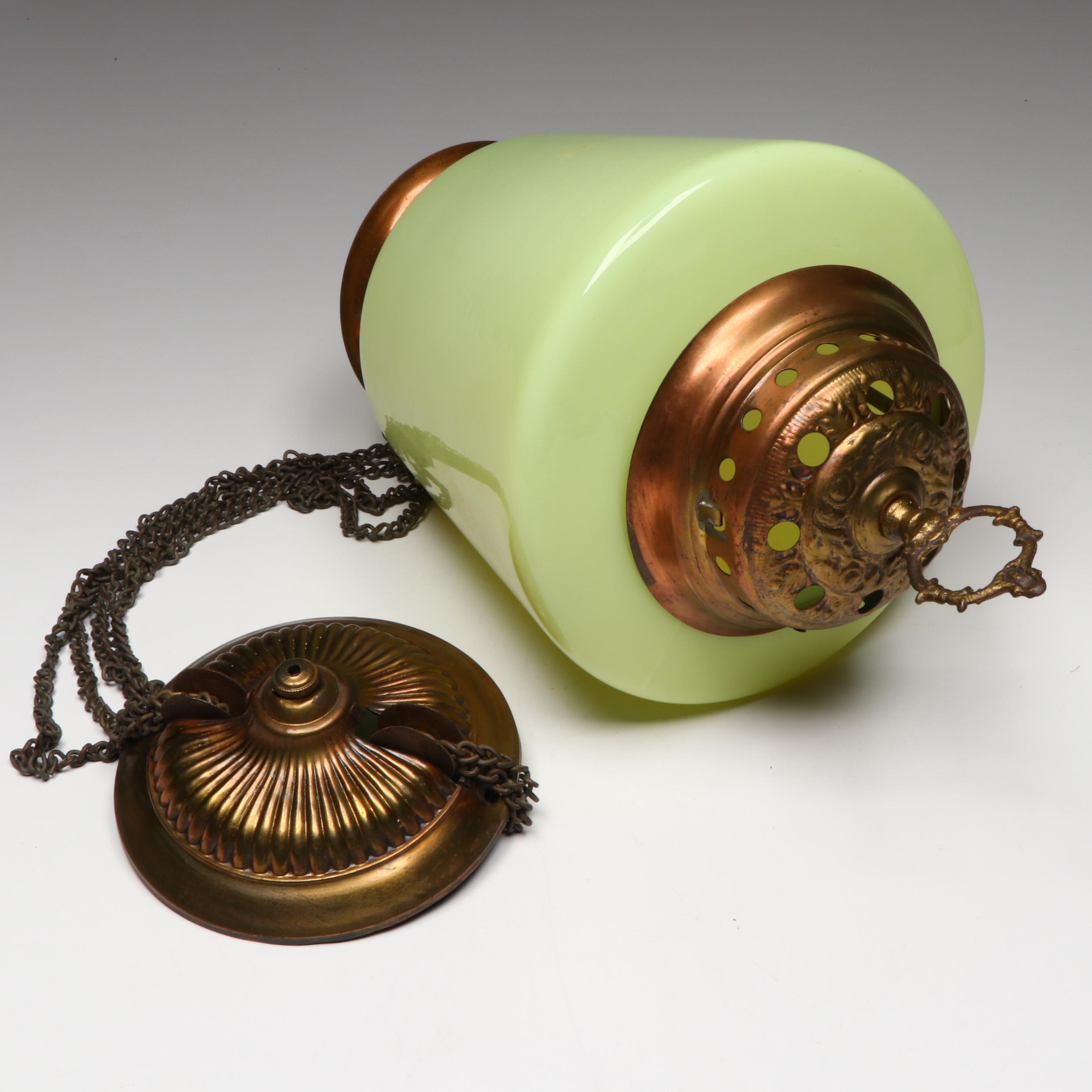 Uranium Glass Hanging Candle Lamp