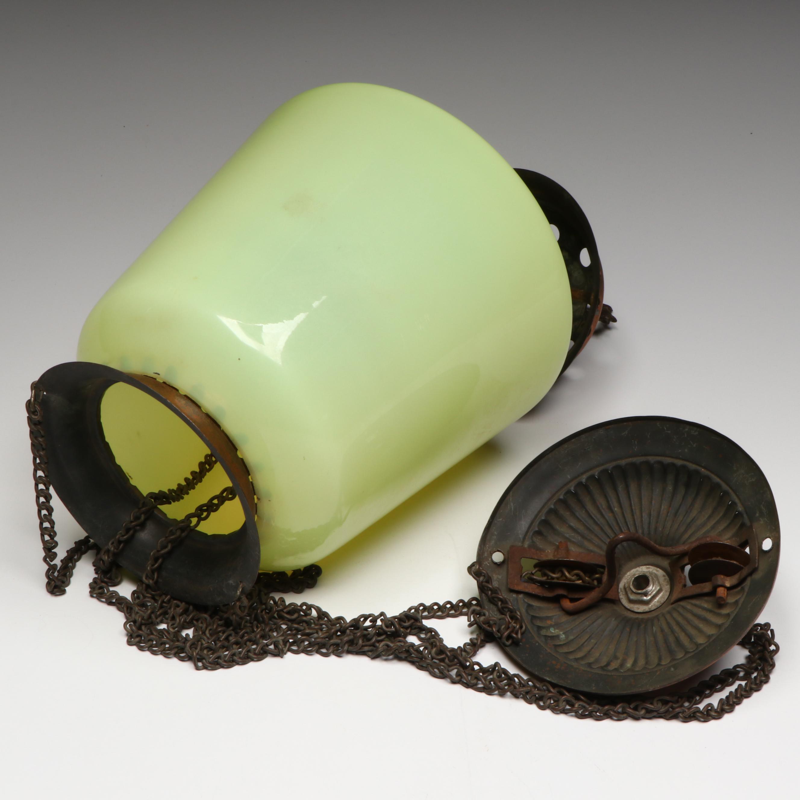 Uranium Glass Hanging Candle Lamp