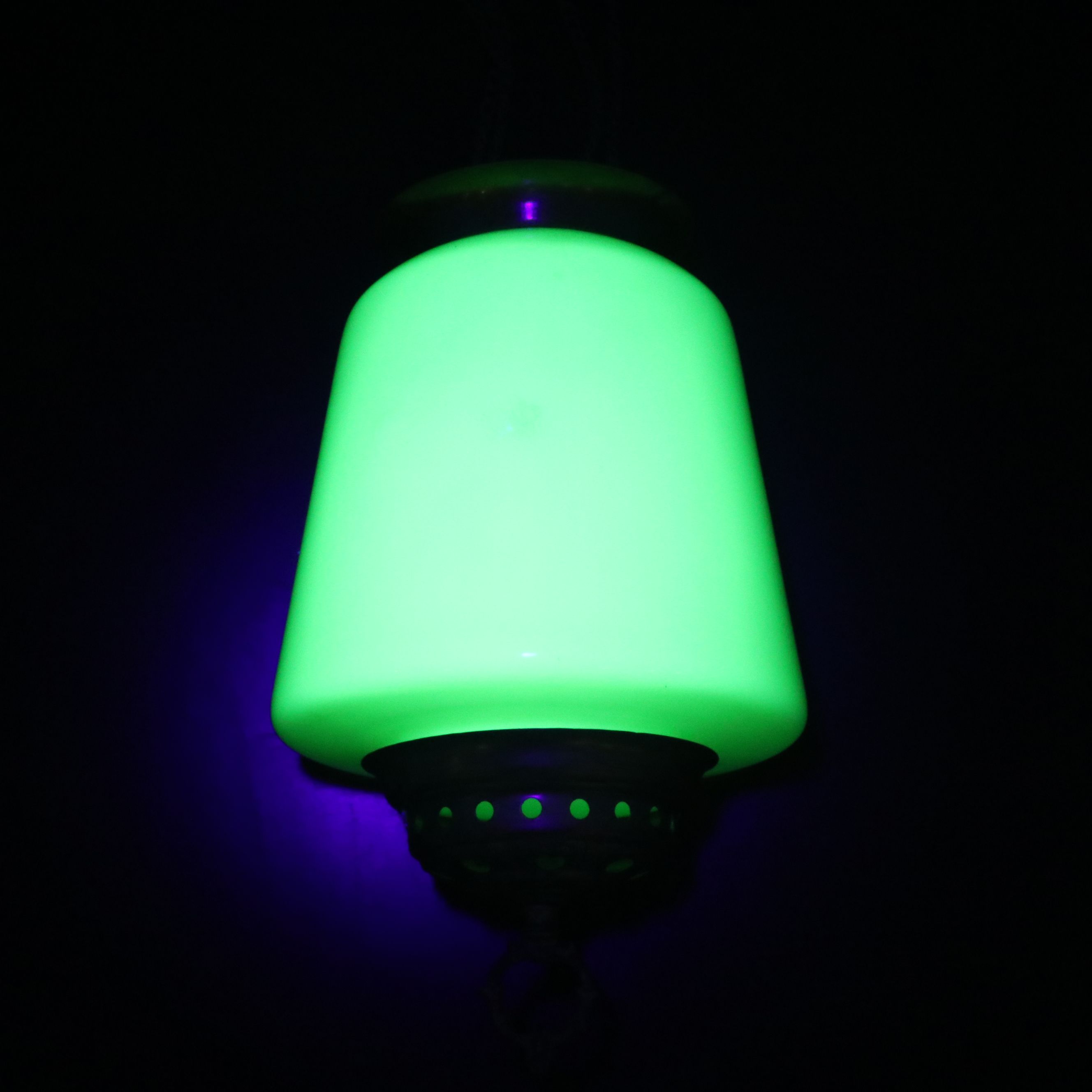 Uranium Glass Hanging Candle Lamp