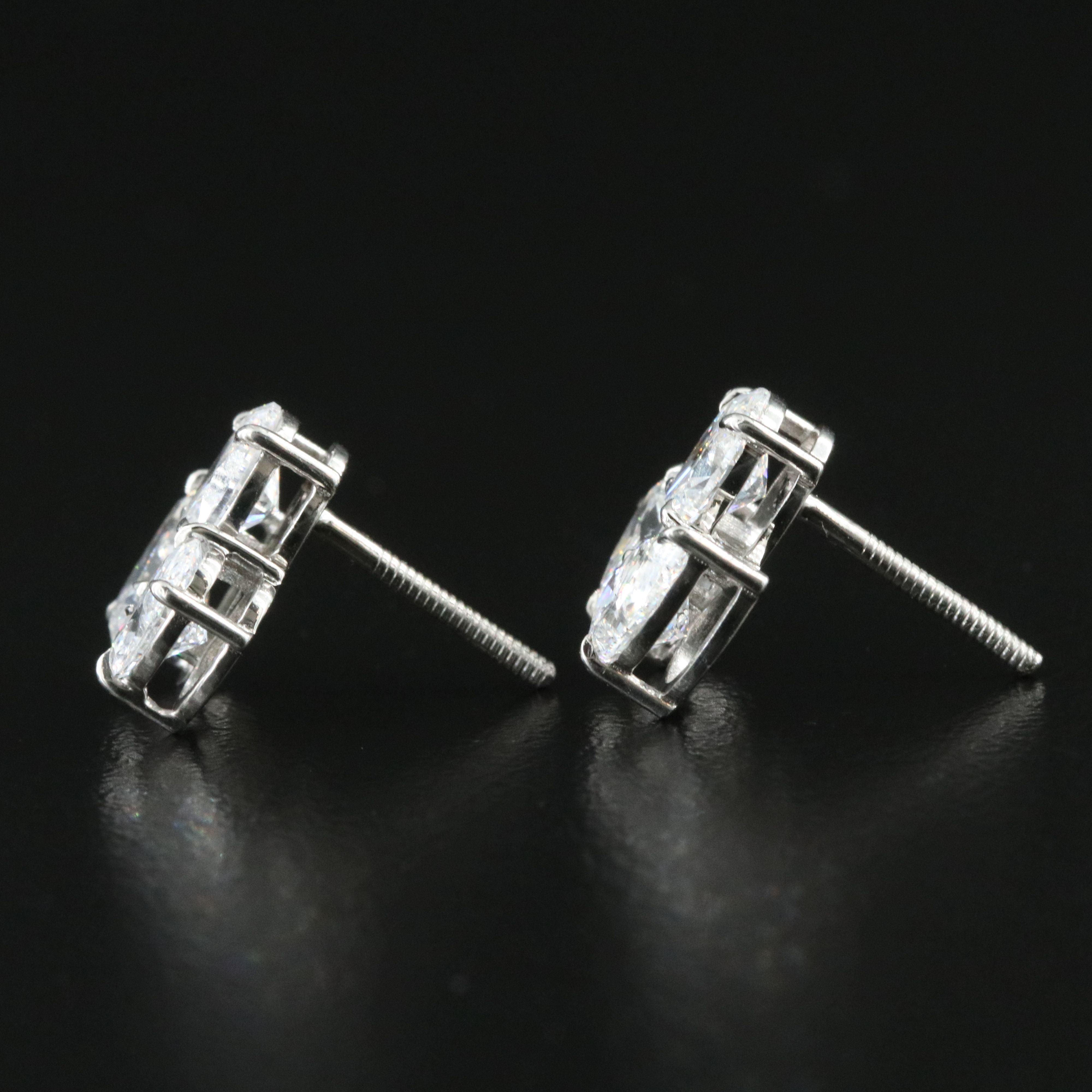 Platinum 3.14 CTW Lab Grown Diamond Earrings