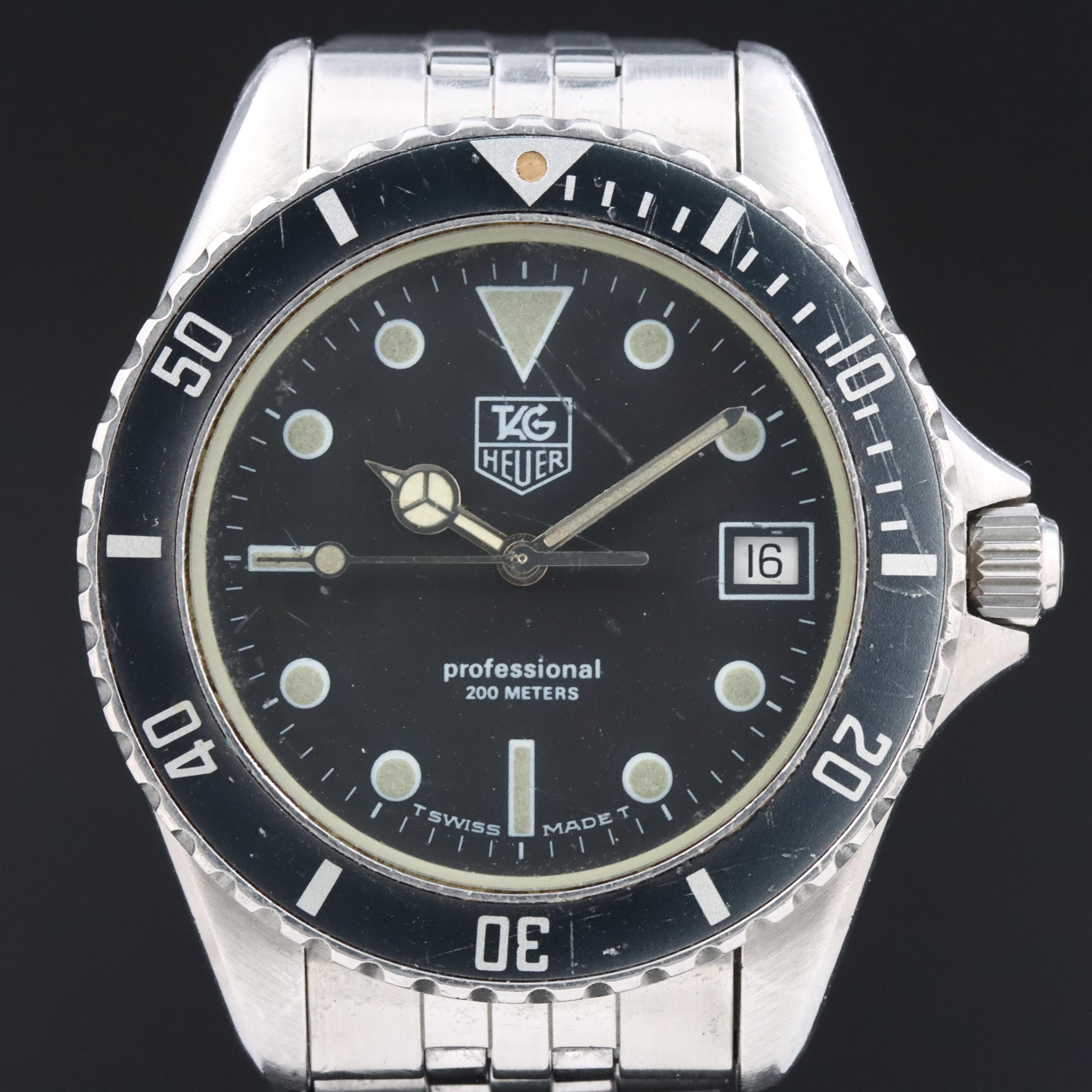 TAG Heuer Professional 980.103B Black 37mm Steel Quartz Watch