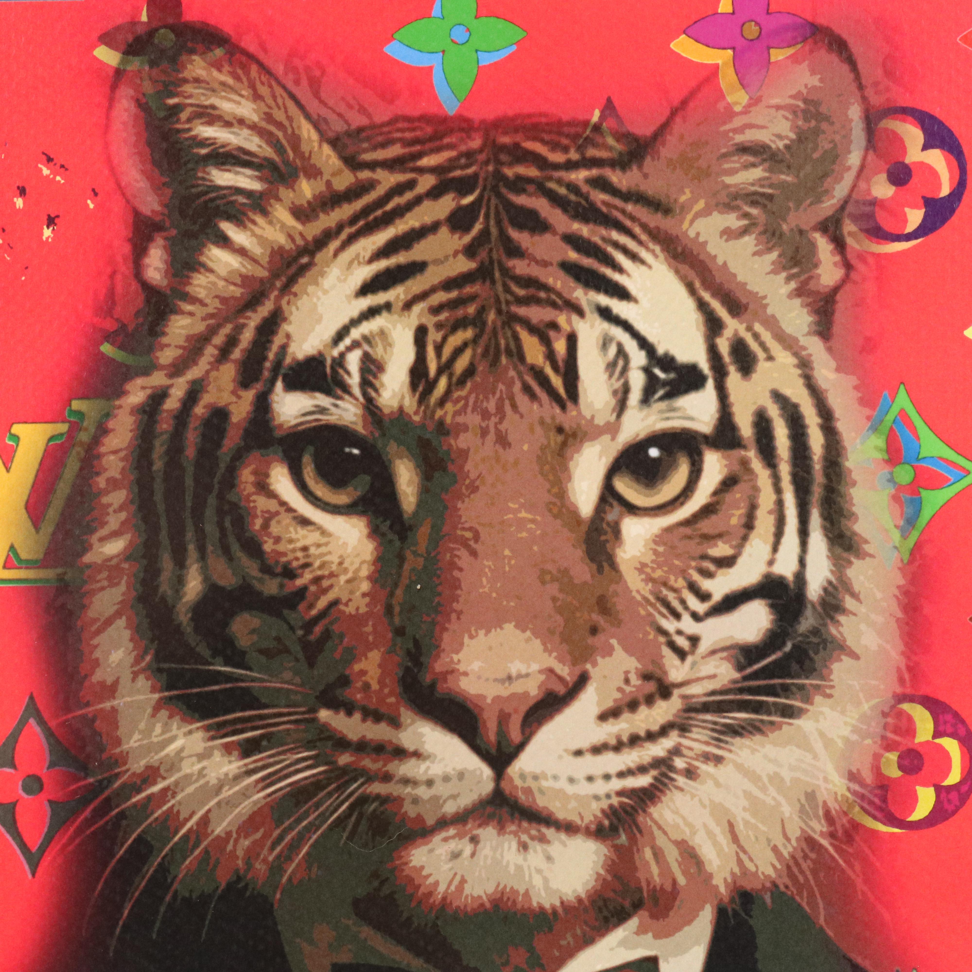 Death NYC Graphic Digital Print Featuring Louis Vuitton x Gucci Tiger, 2024