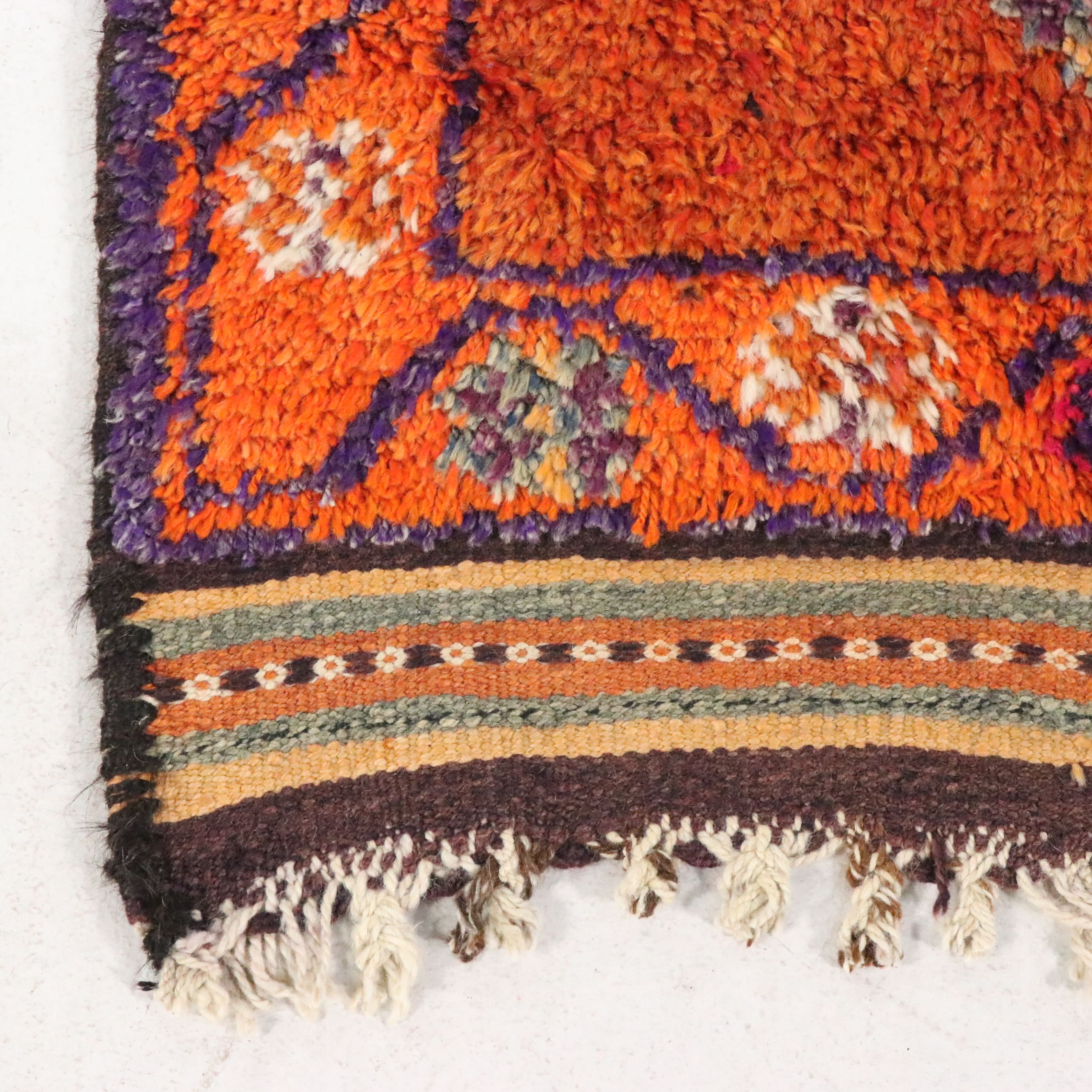 3'3 x 11'3 Hand-Knotted Moroccan Berber Carpet Runner Long Rug