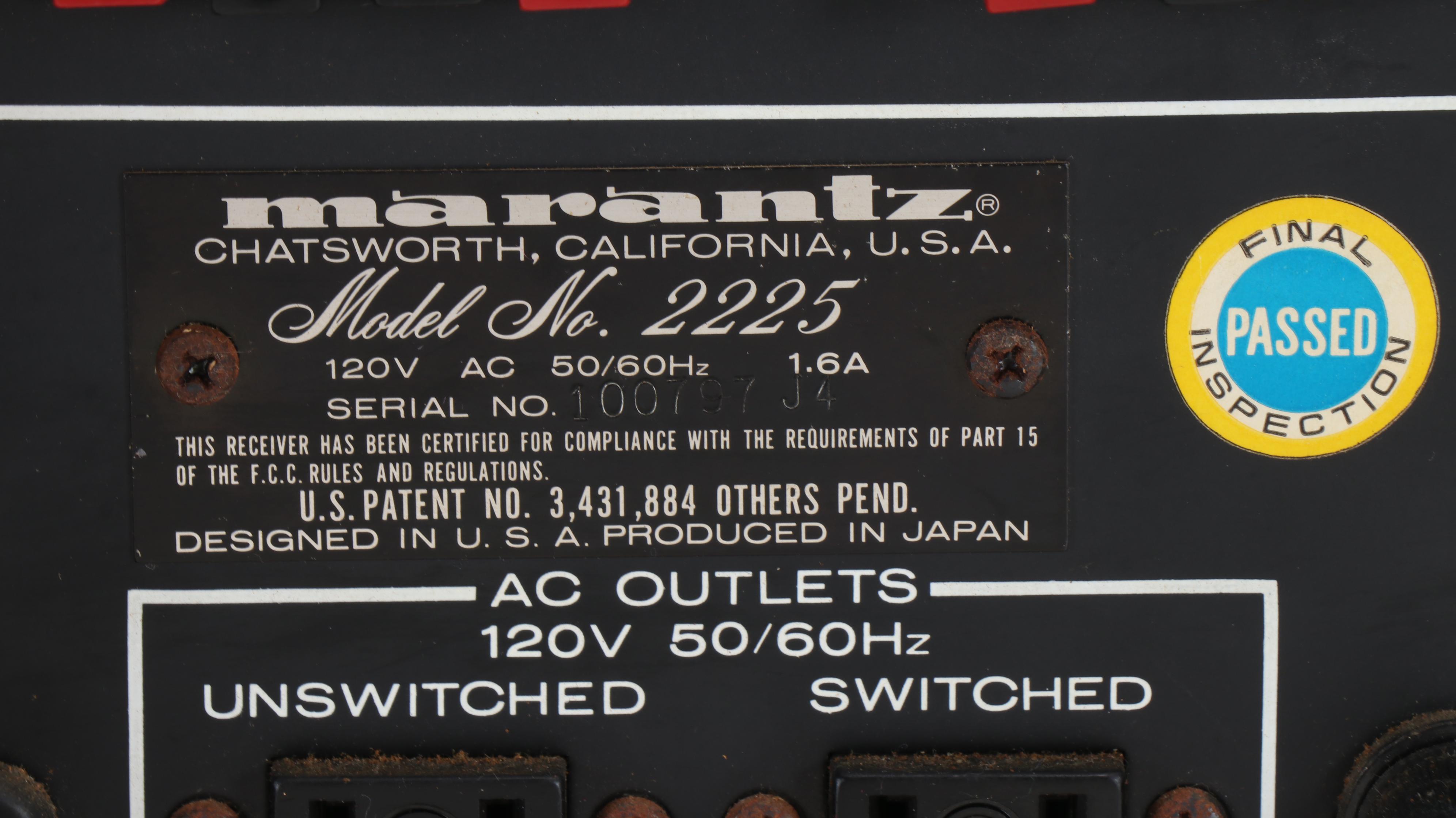 Marantz Model 2225 Stereo Receiver