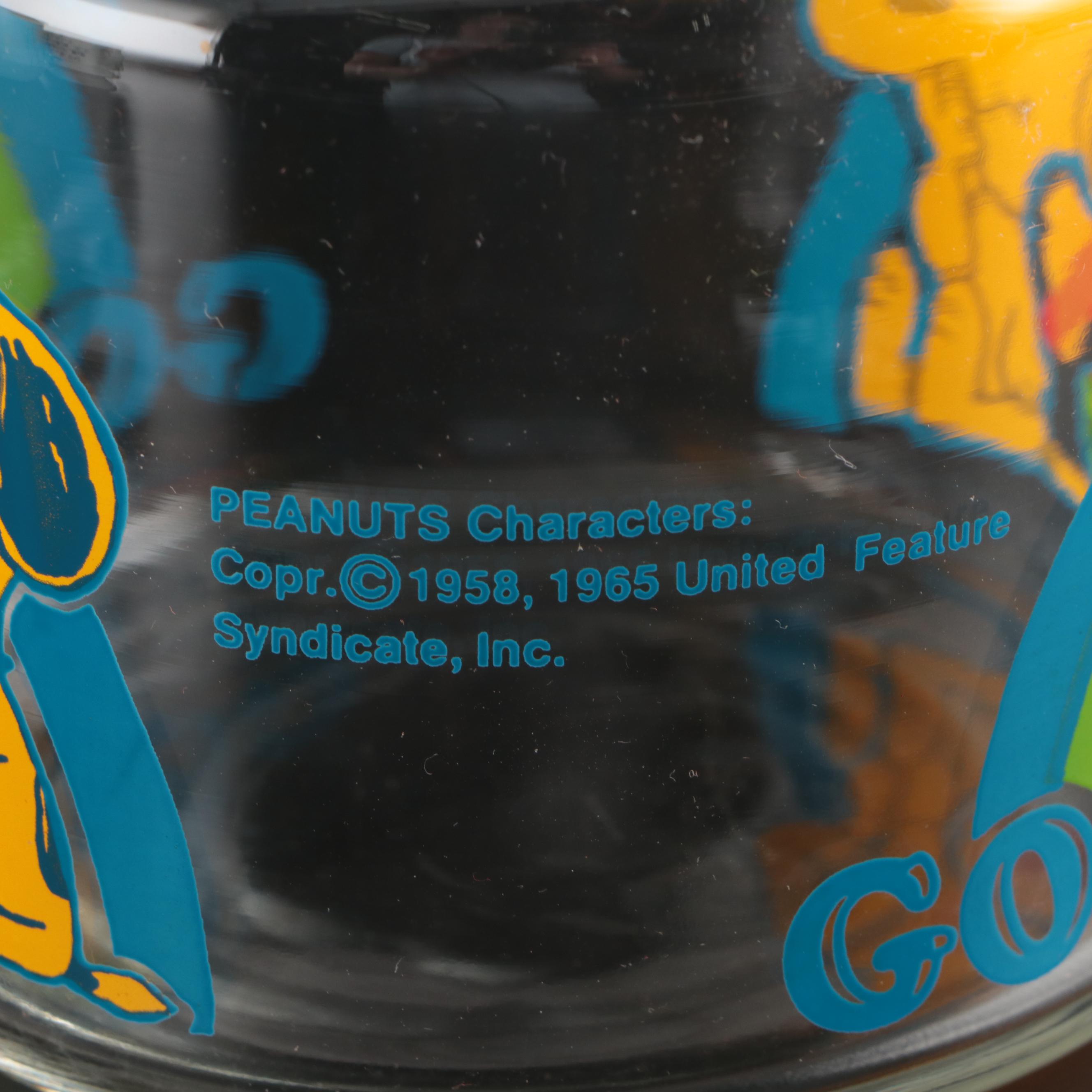 Anchor Hocking with Other Snoopy Milk Glass Mugs and Glass Jars