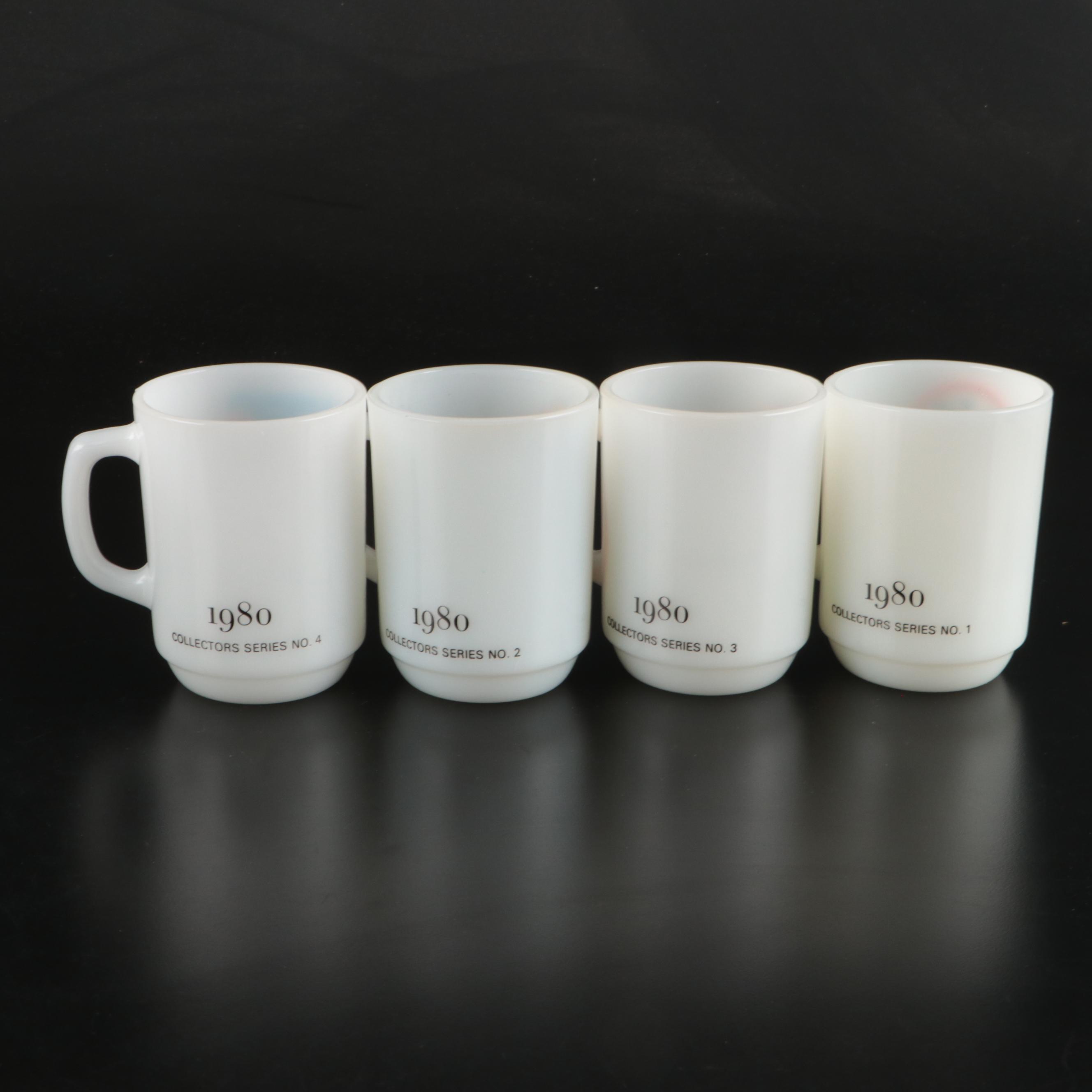 Anchor Hocking with Other Snoopy Milk Glass Mugs and Glass Jars