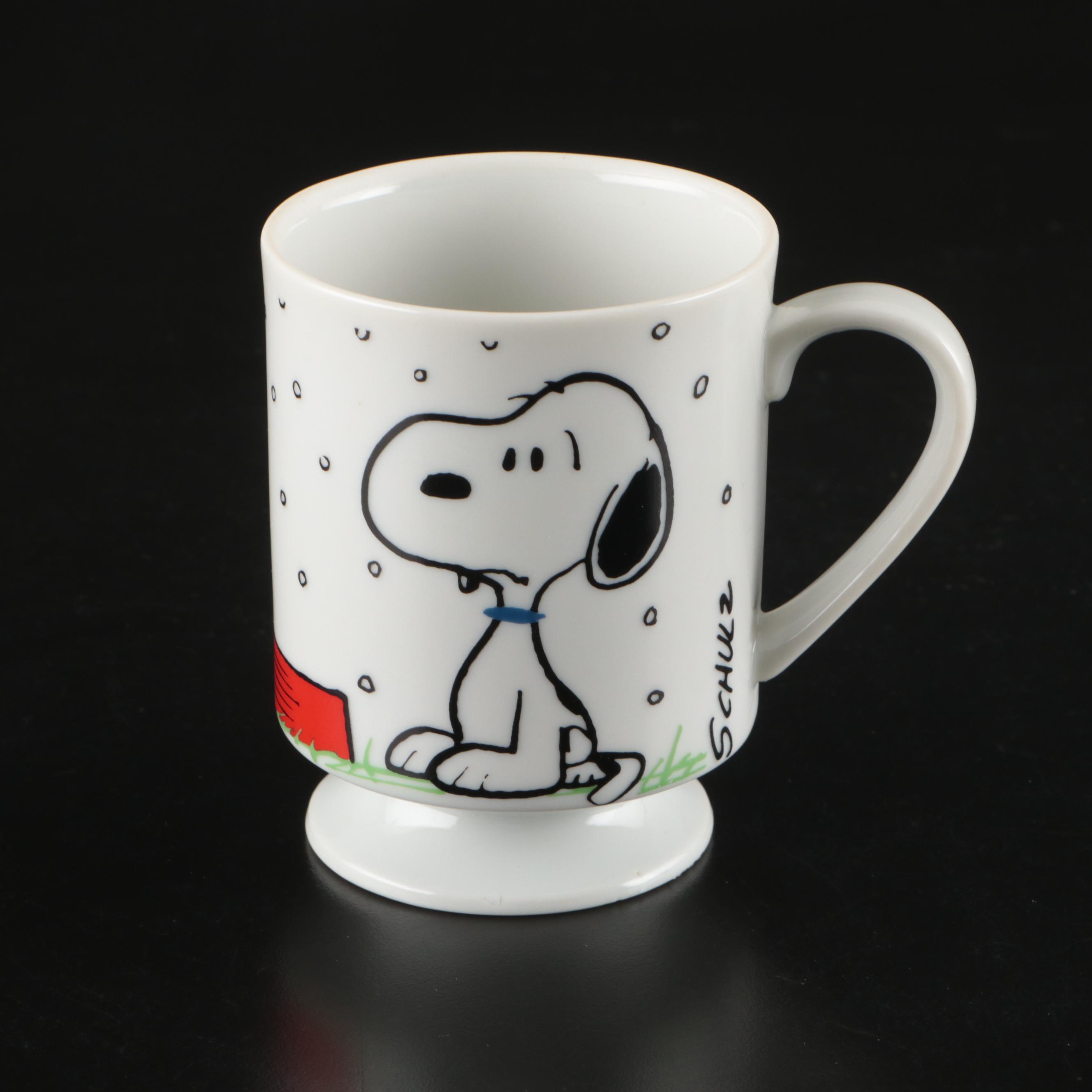 Anchor Hocking with Other Snoopy Milk Glass Mugs and Glass Jars