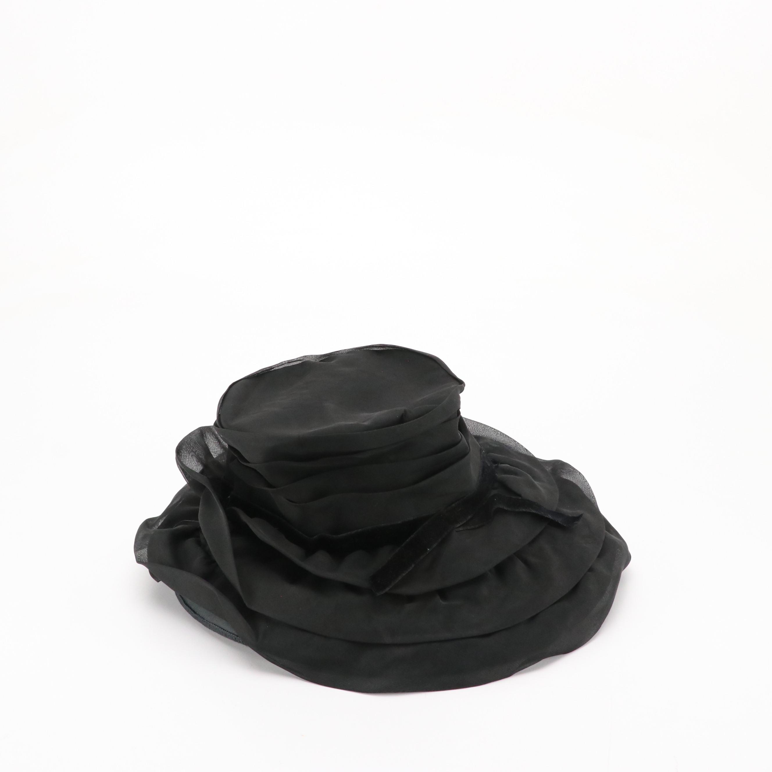 Vintage Ruffle-Tiered Hat, Embellished Headband Headpiece & Other Hat, With Box