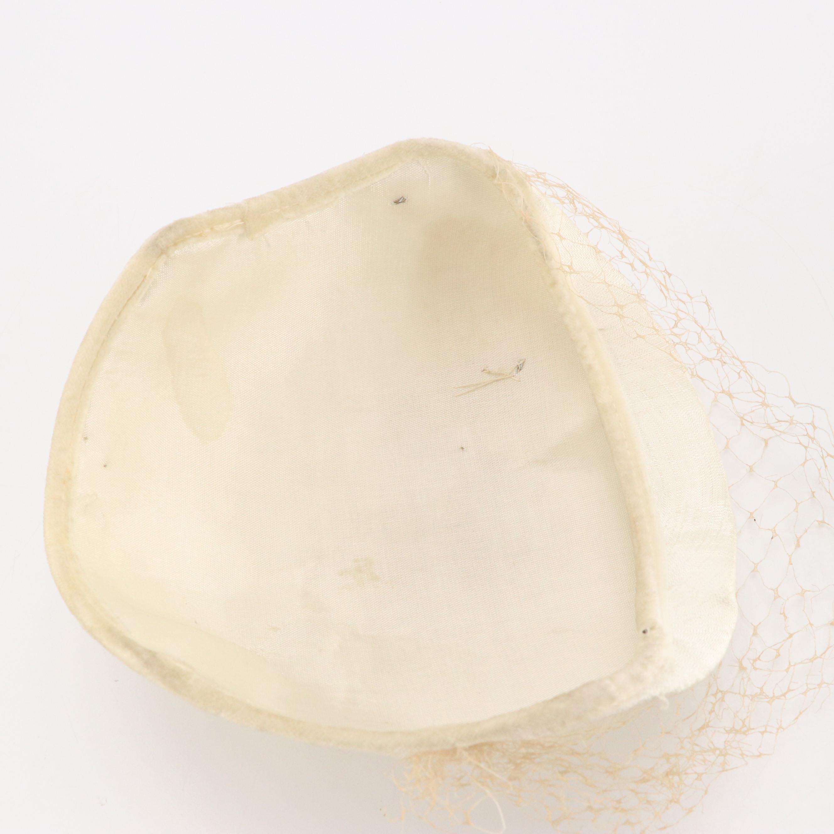 Vintage Ruffle-Tiered Hat, Embellished Headband Headpiece & Other Hat, With Box