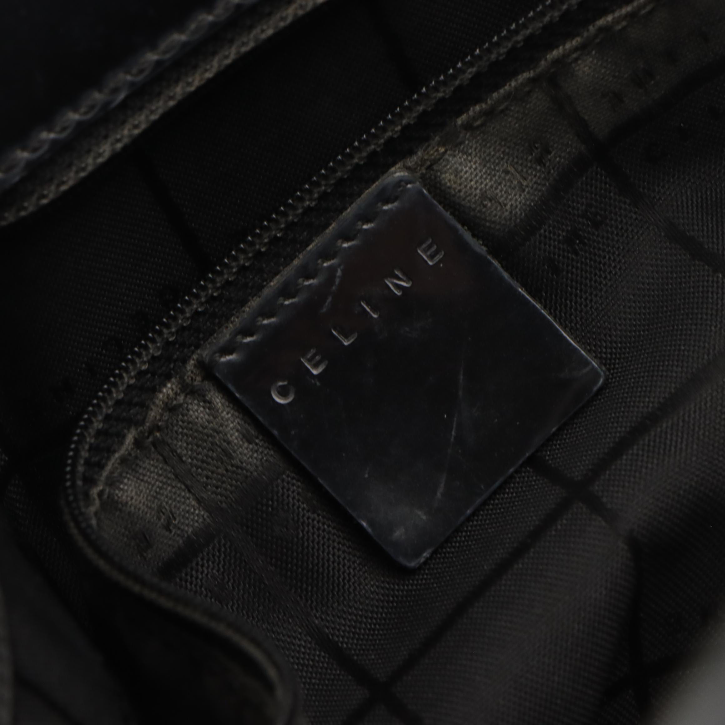 Celine Top Handle Bag in Silver Macadam Vinyl and Patent Leather