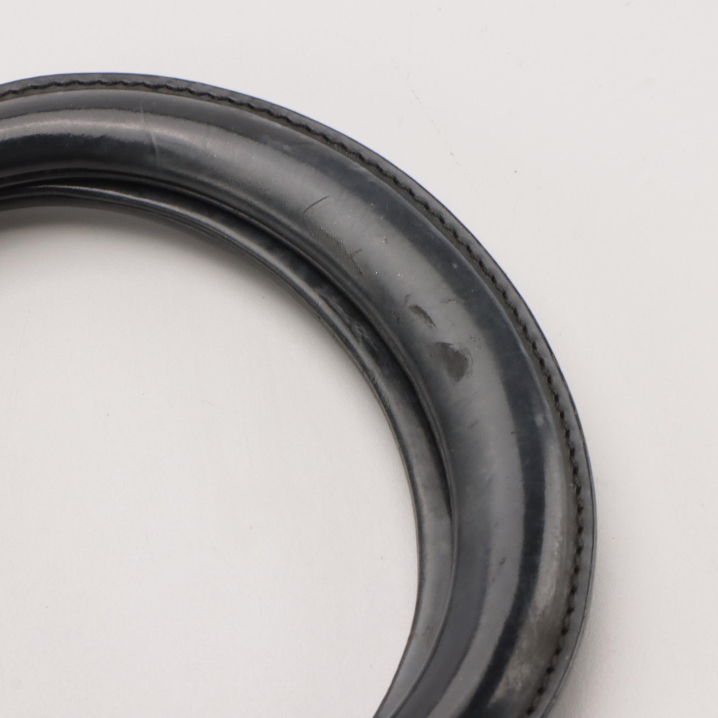 Celine Top Handle Bag in Silver Macadam Vinyl and Patent Leather