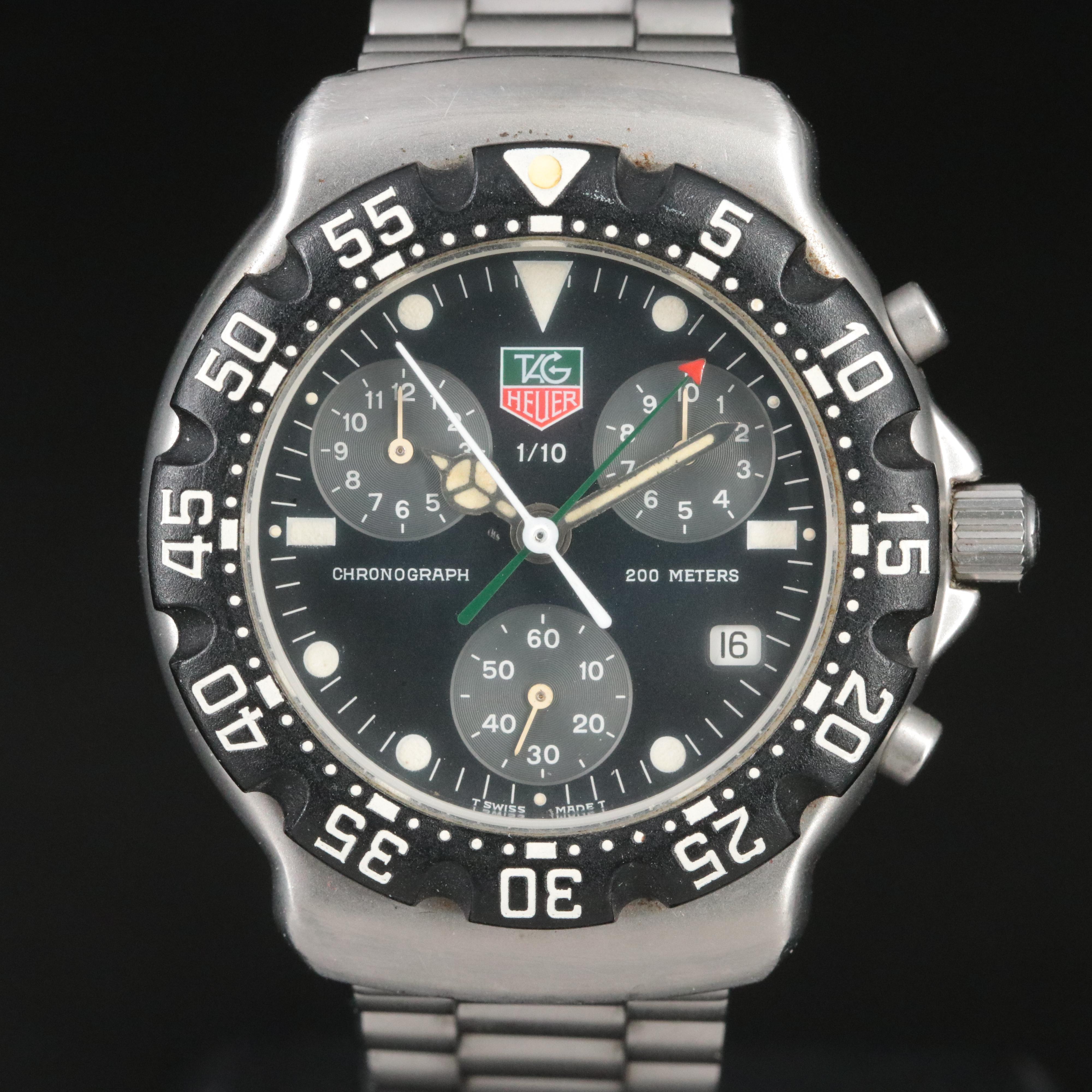 TAG Heuer Formula 1 Chronograph 38mm Steel Quartz Vintage Watch 571-513