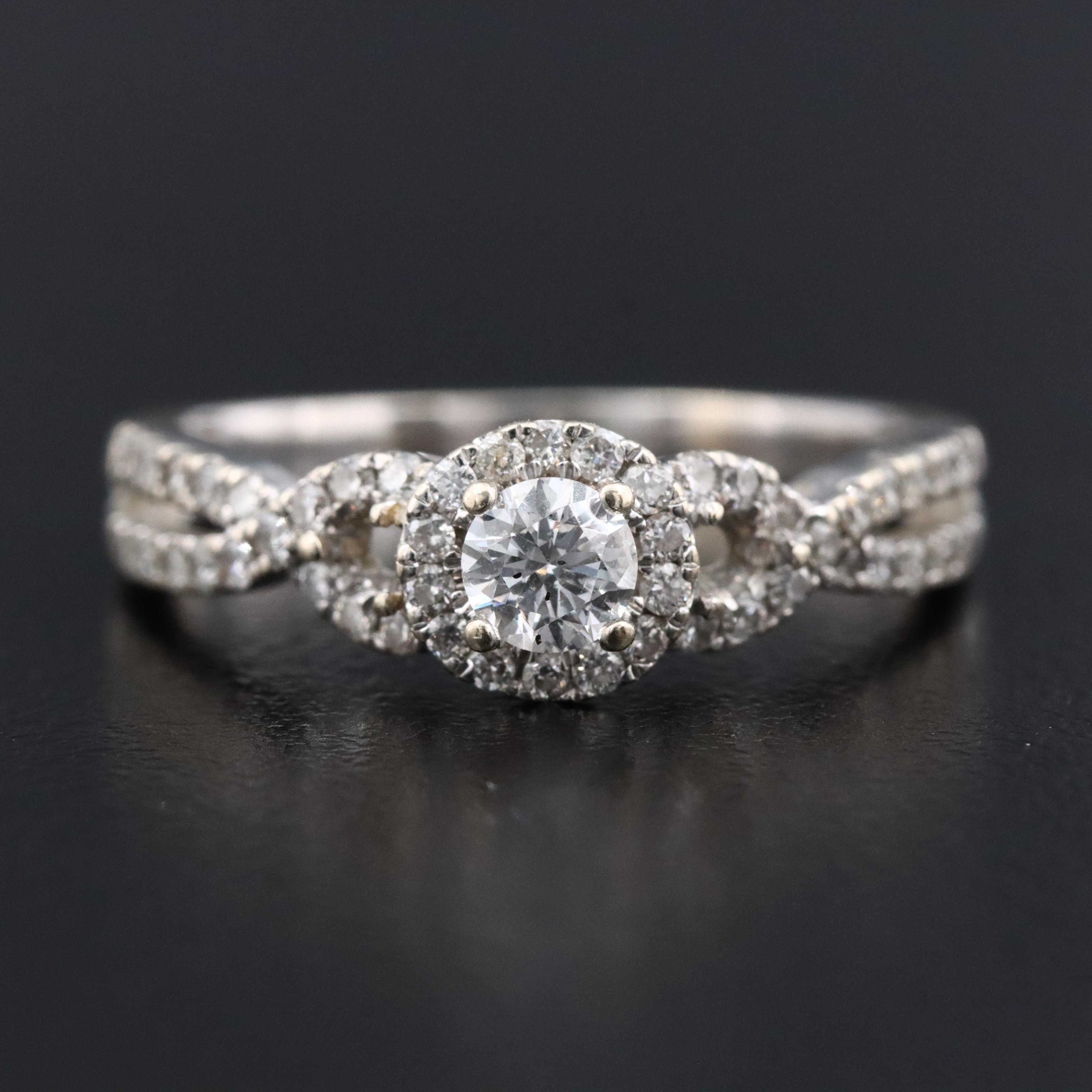 14K 0.55 CTW Diamond Twist Ring