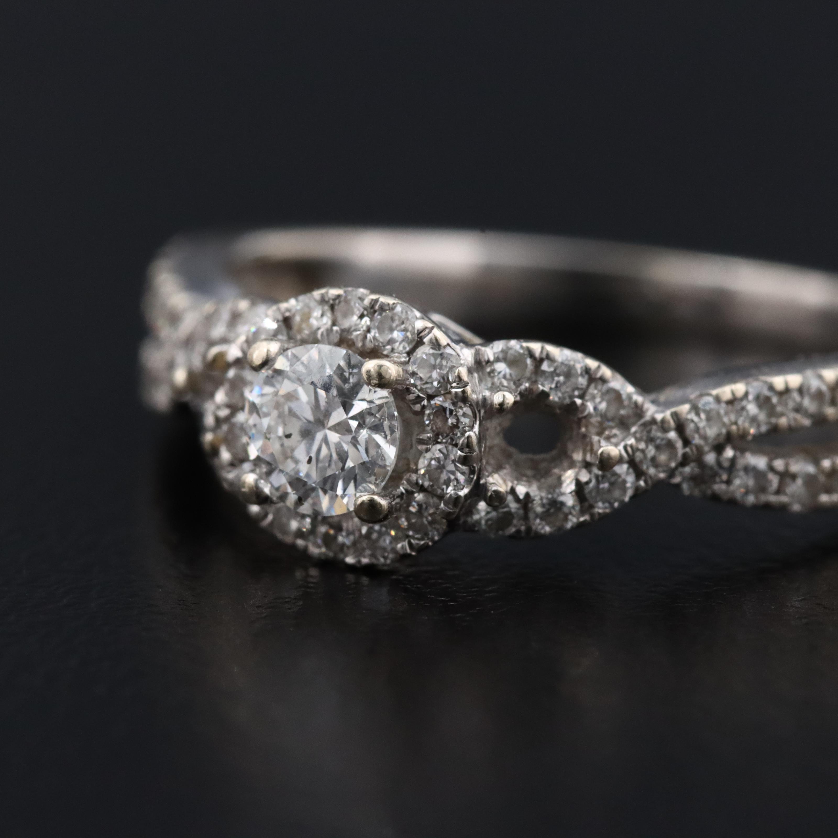 14K 0.55 CTW Diamond Twist Ring