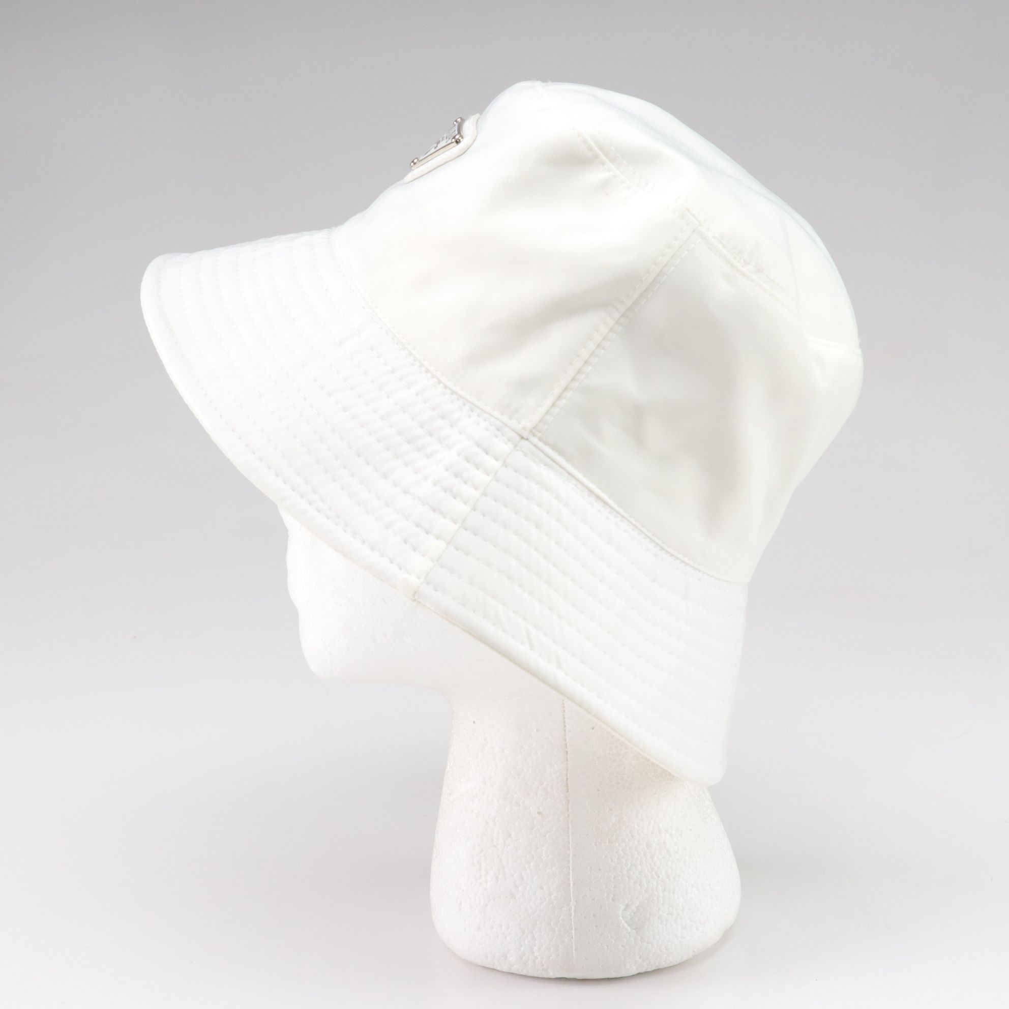 Prada White Re-Nylon Bucket Hat