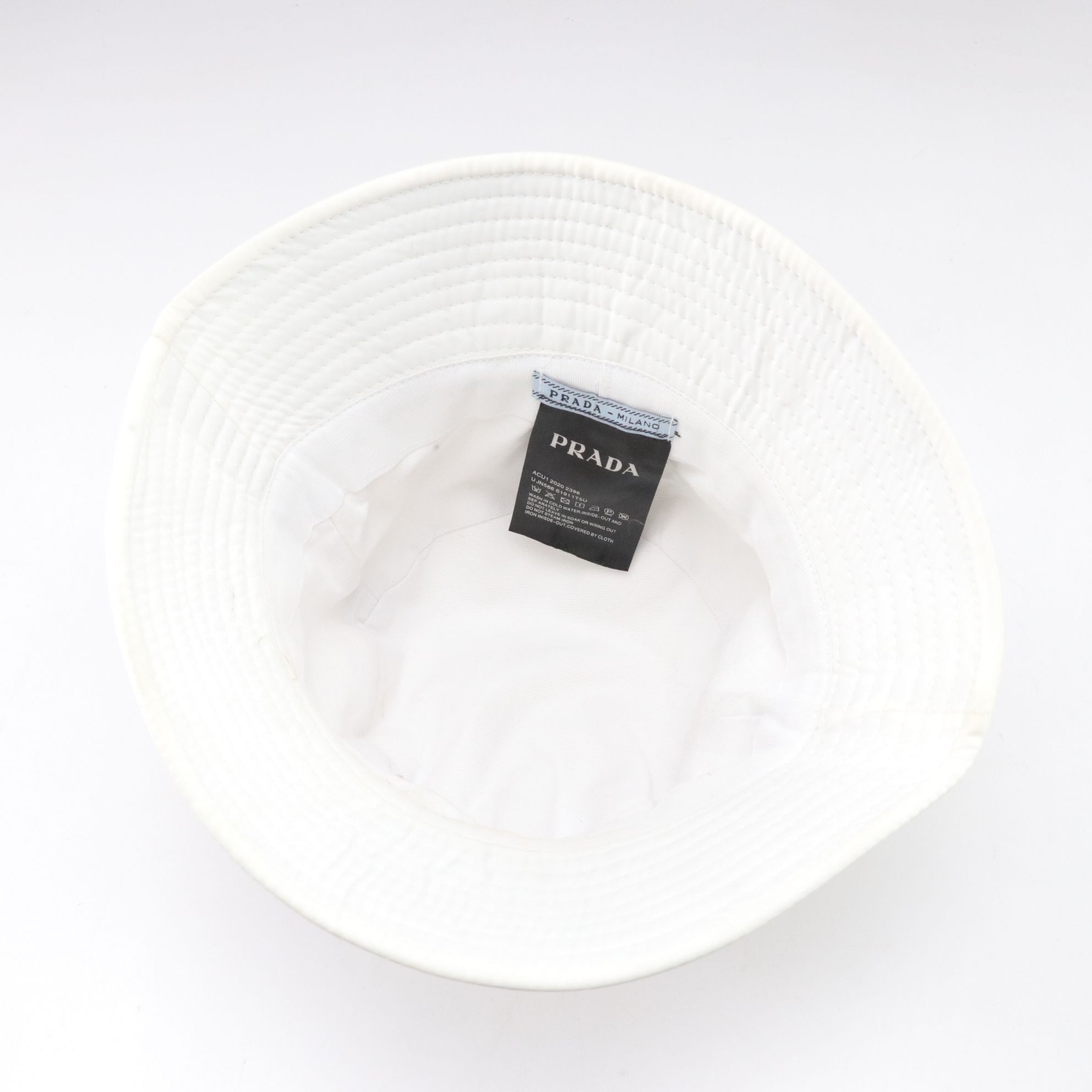 Prada White Re-Nylon Bucket Hat