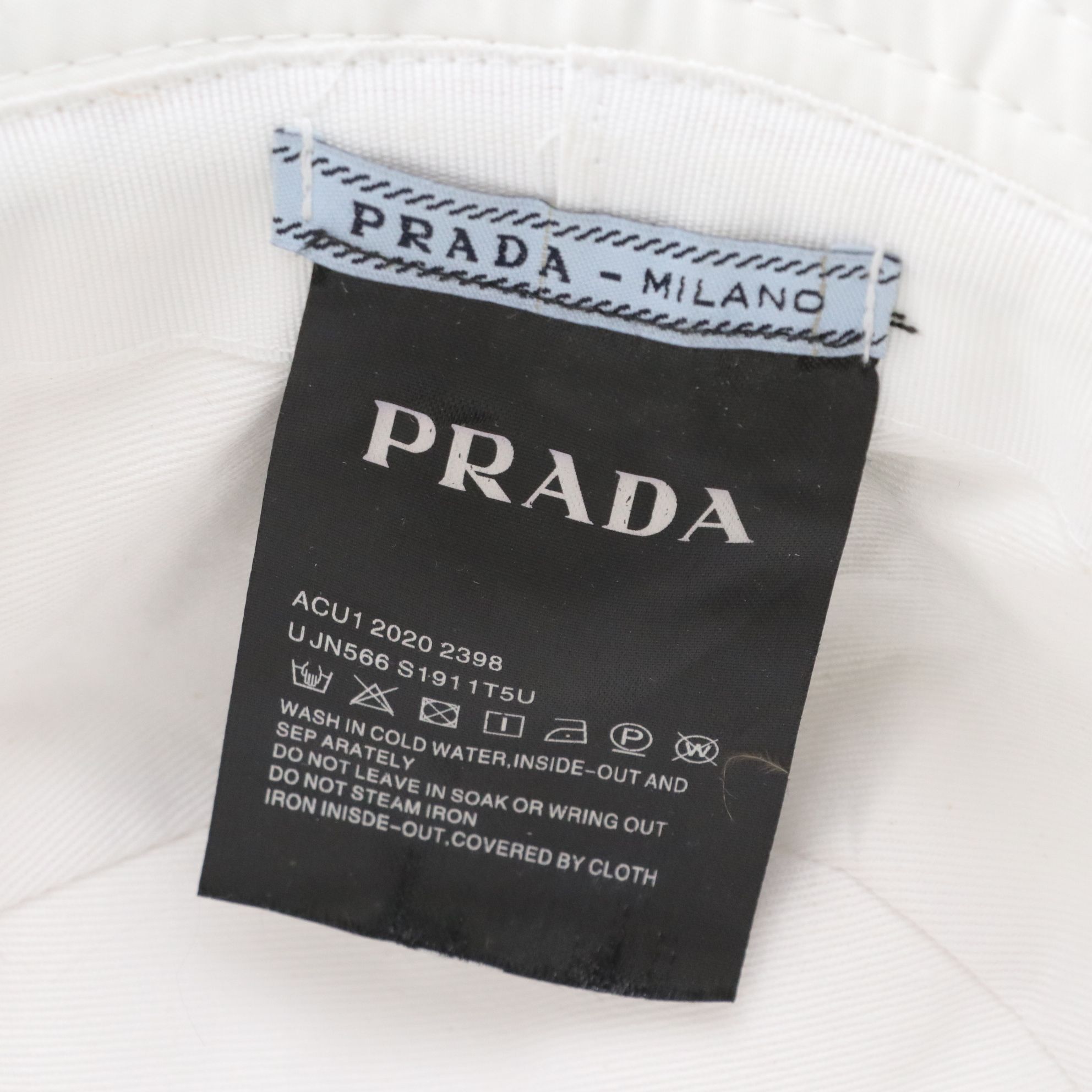 Prada White Re-Nylon Bucket Hat