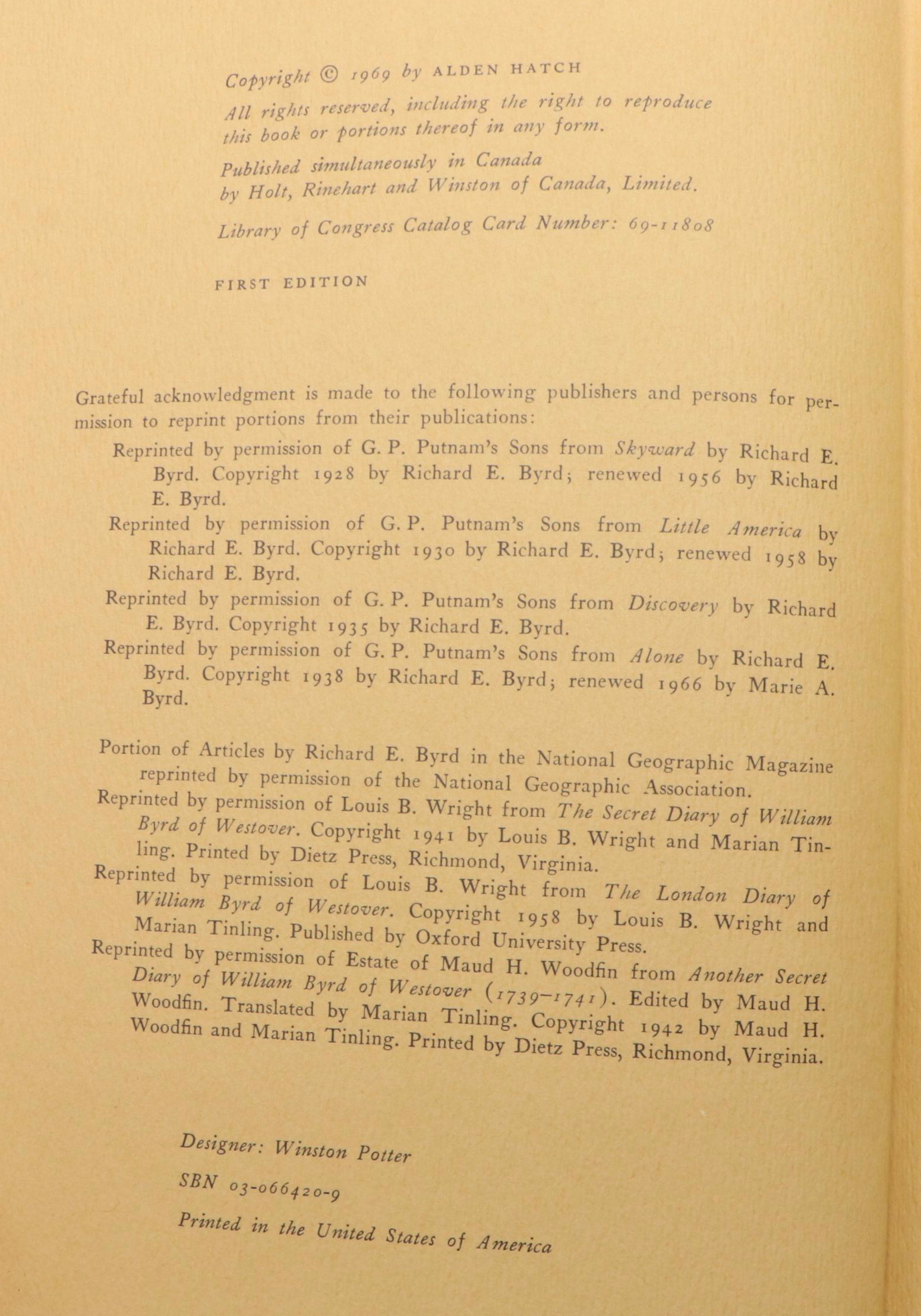 First Edition "The Byrds of Virginia" by Alden Hatch and More Books