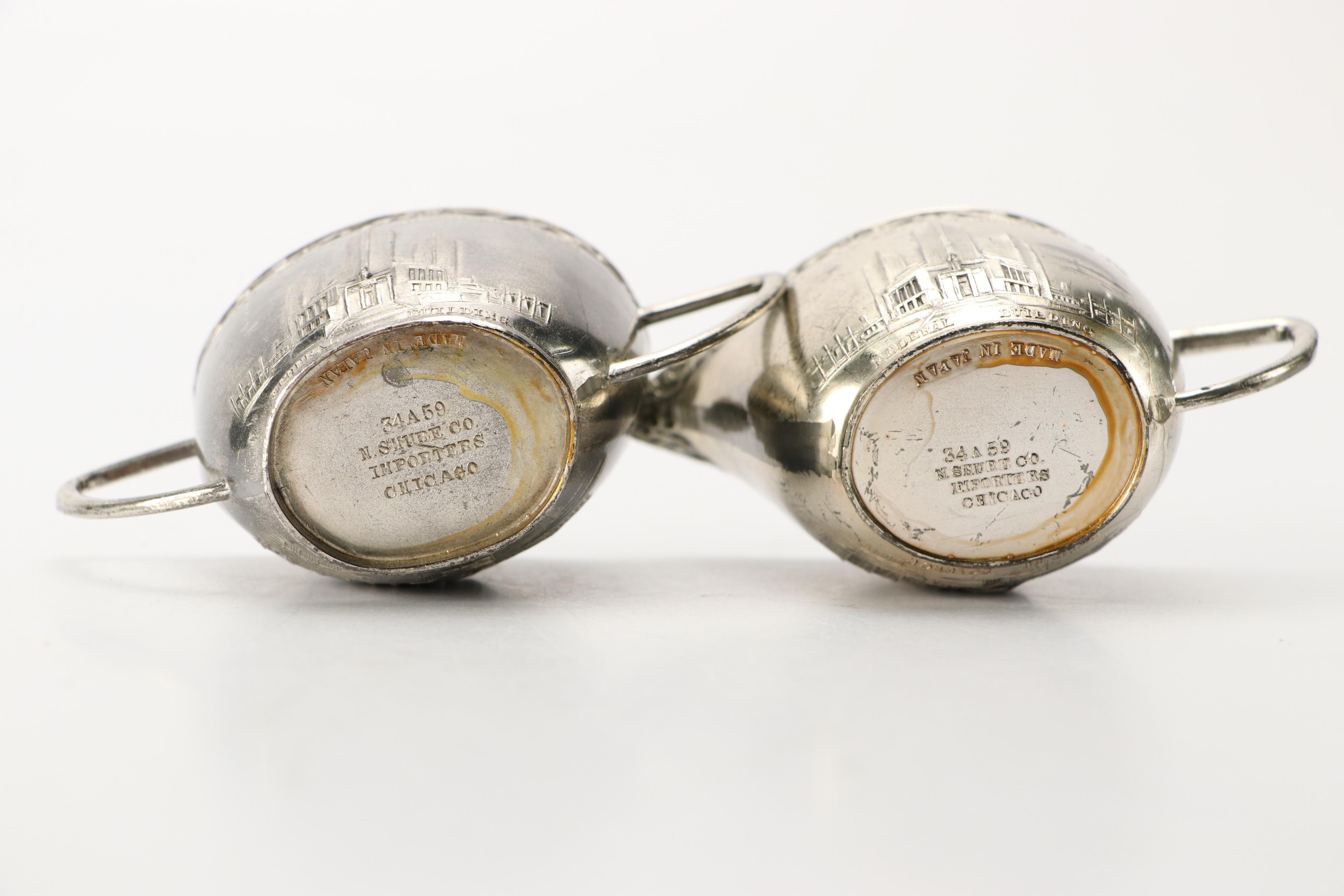 1933 Chicago World's Fair Sugar and Creamer Set with Other Tableware