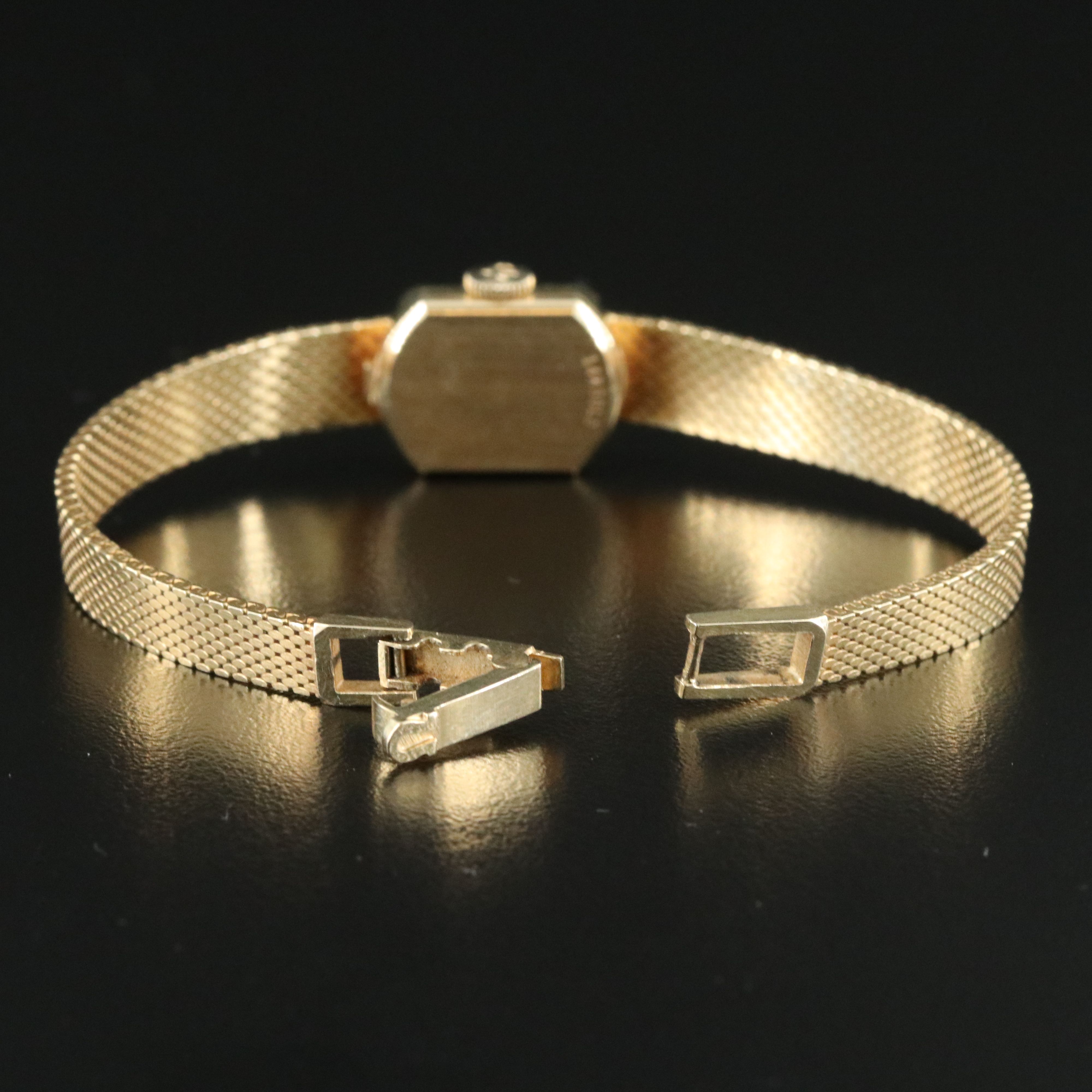 Vintage 14K Gold Omega Silver Dial 13mm Manual-Wind Watch