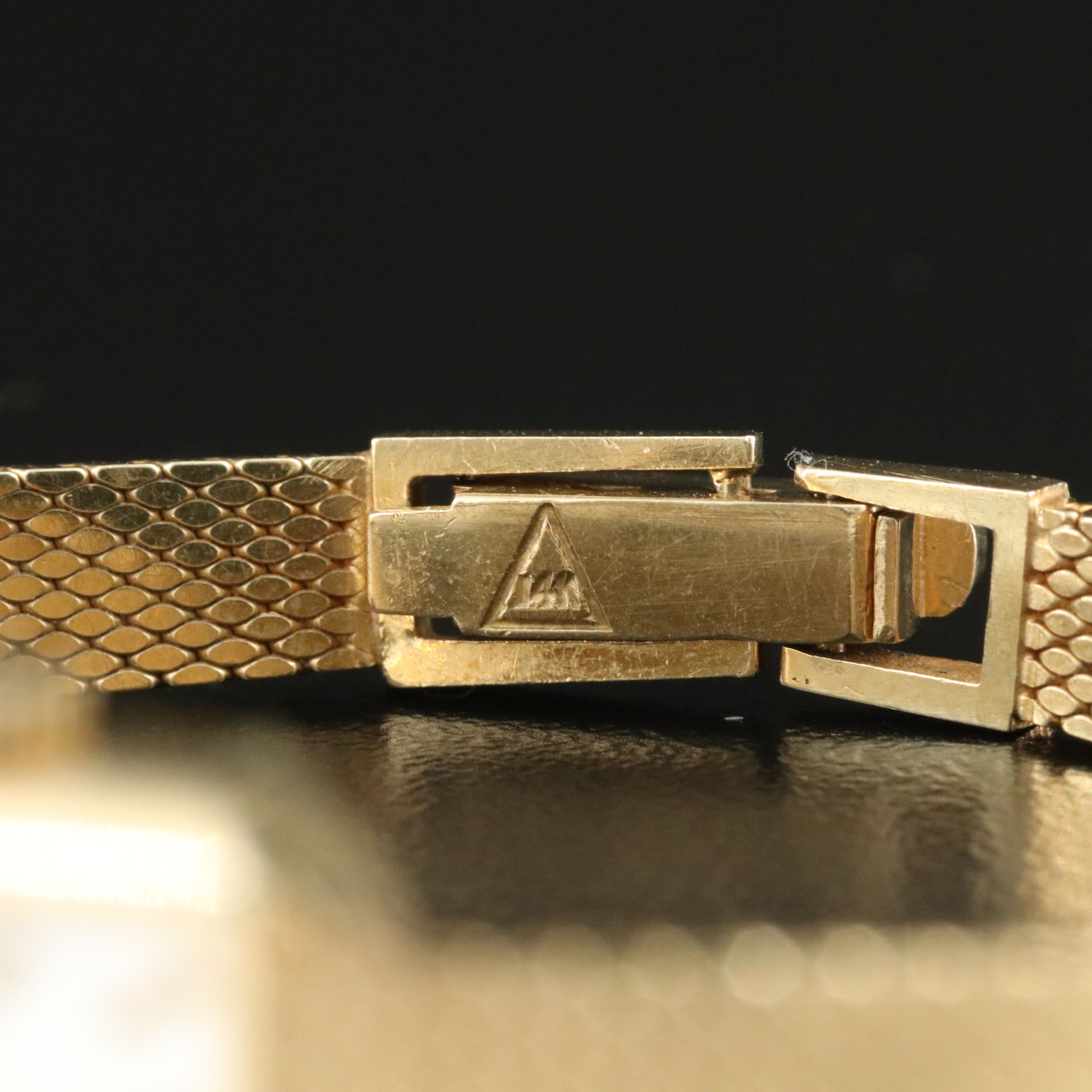 Vintage 14K Gold Omega Silver Dial 13mm Manual-Wind Watch