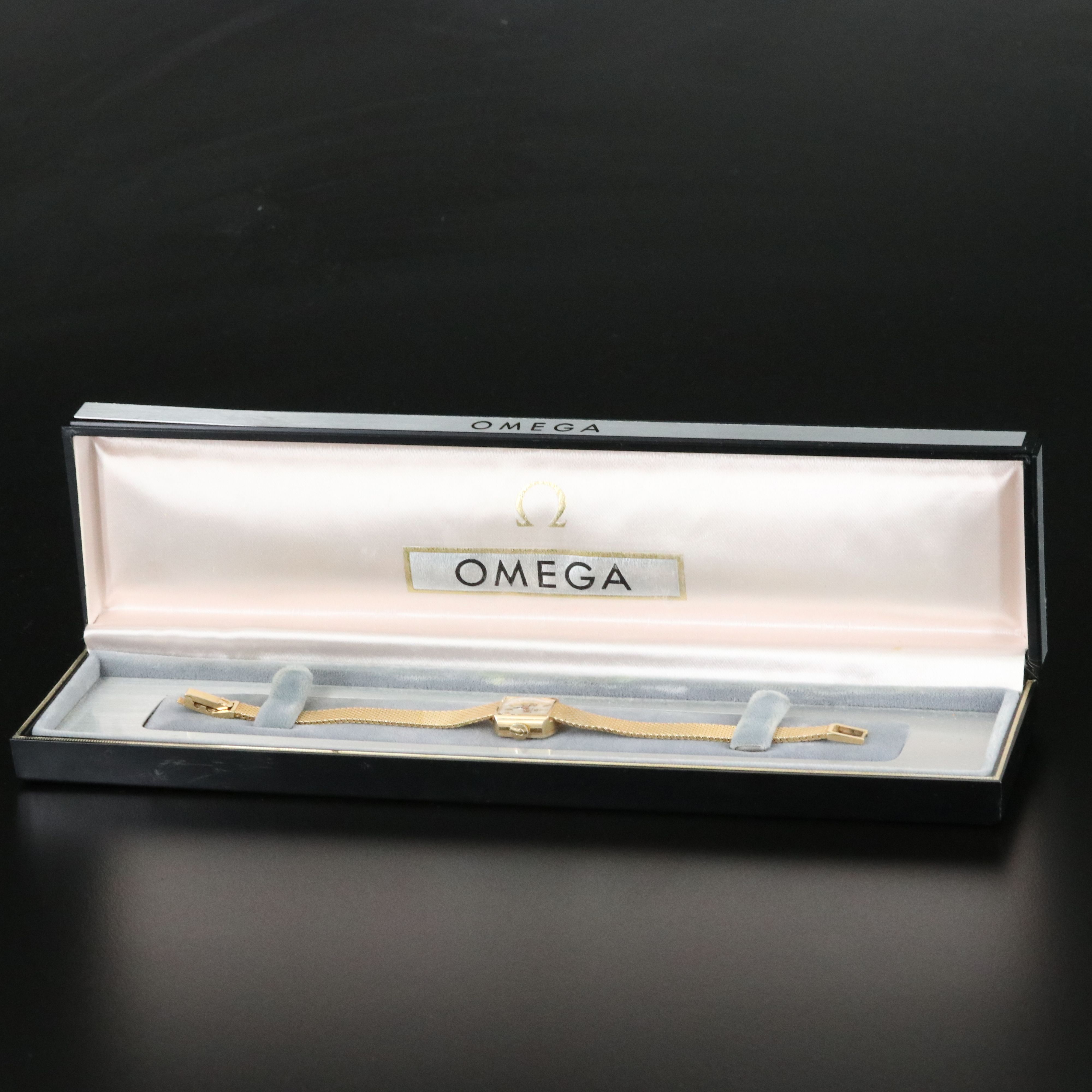 Vintage 14K Gold Omega Silver Dial 13mm Manual-Wind Watch