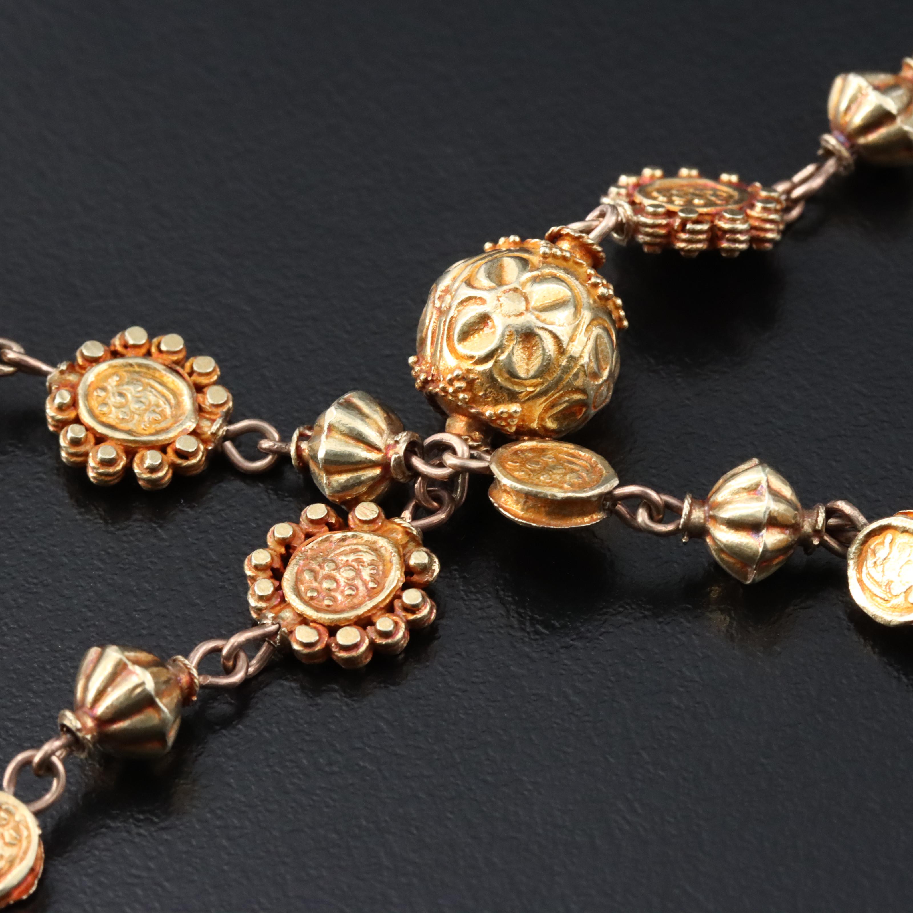 10K Spanish Colonial Philippine Handcrafted Tamborin Devotional Necklace