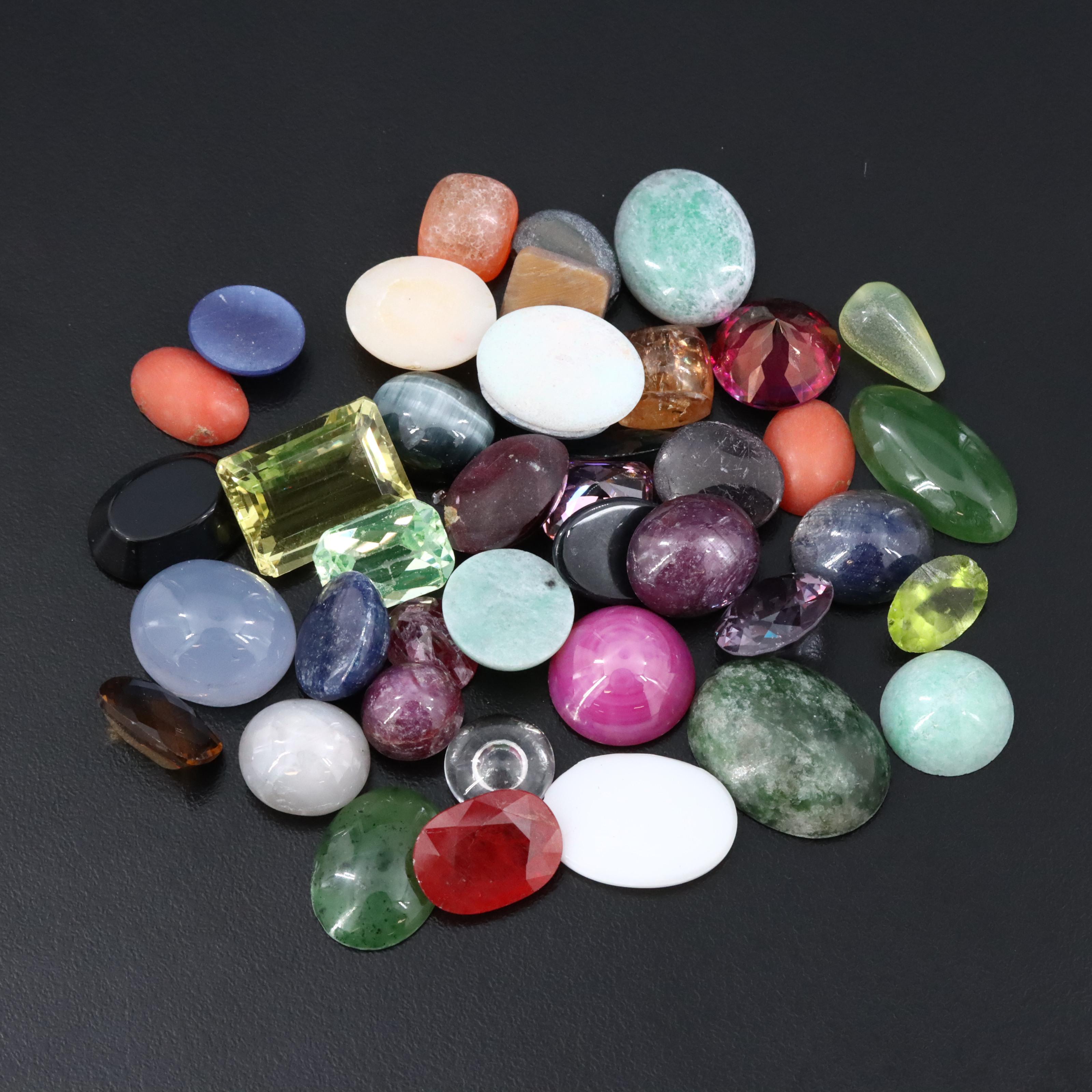 Loose Gemstones Including Citrine, Opal and Star Sapphire