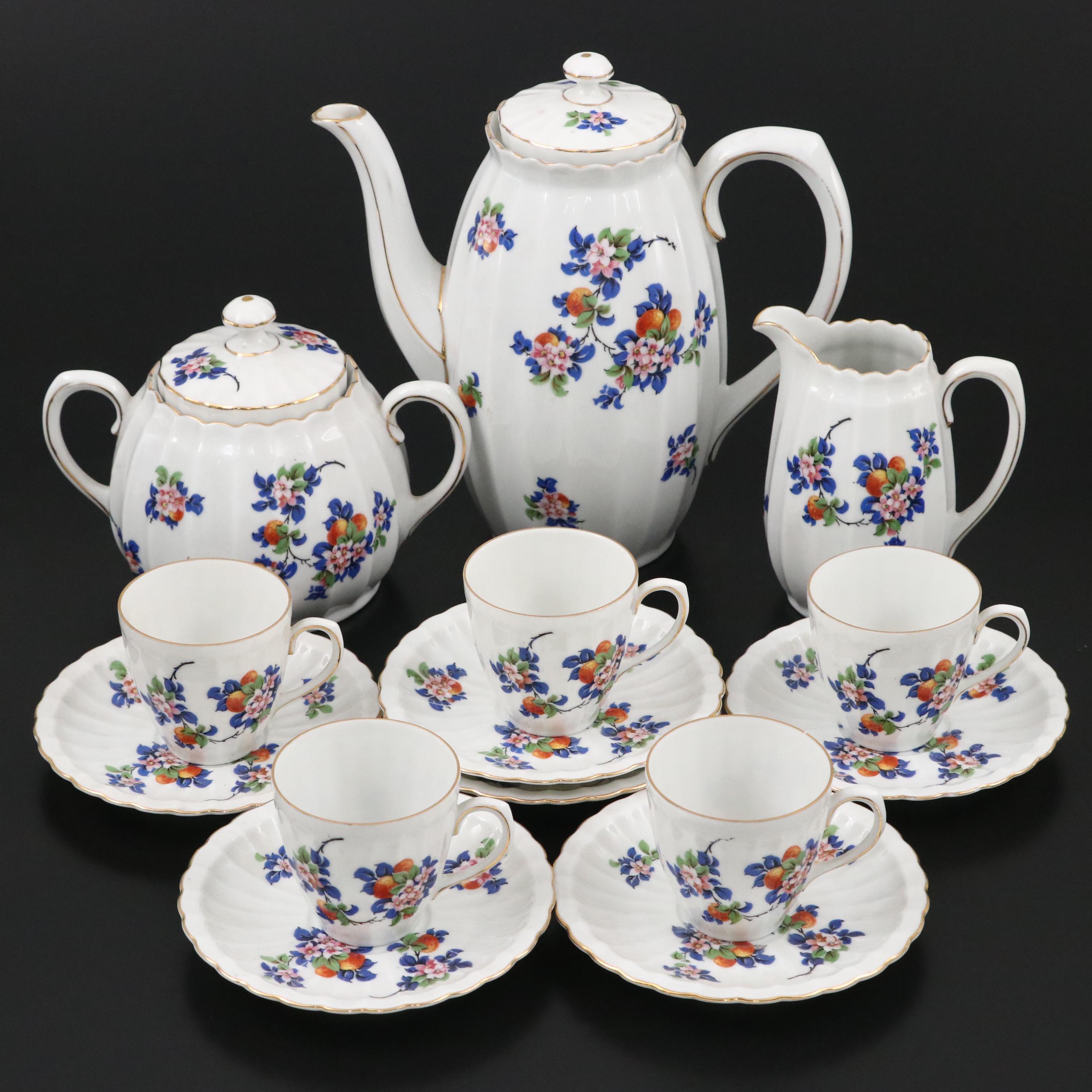 European Victorian Style Porcelain Coffee Set