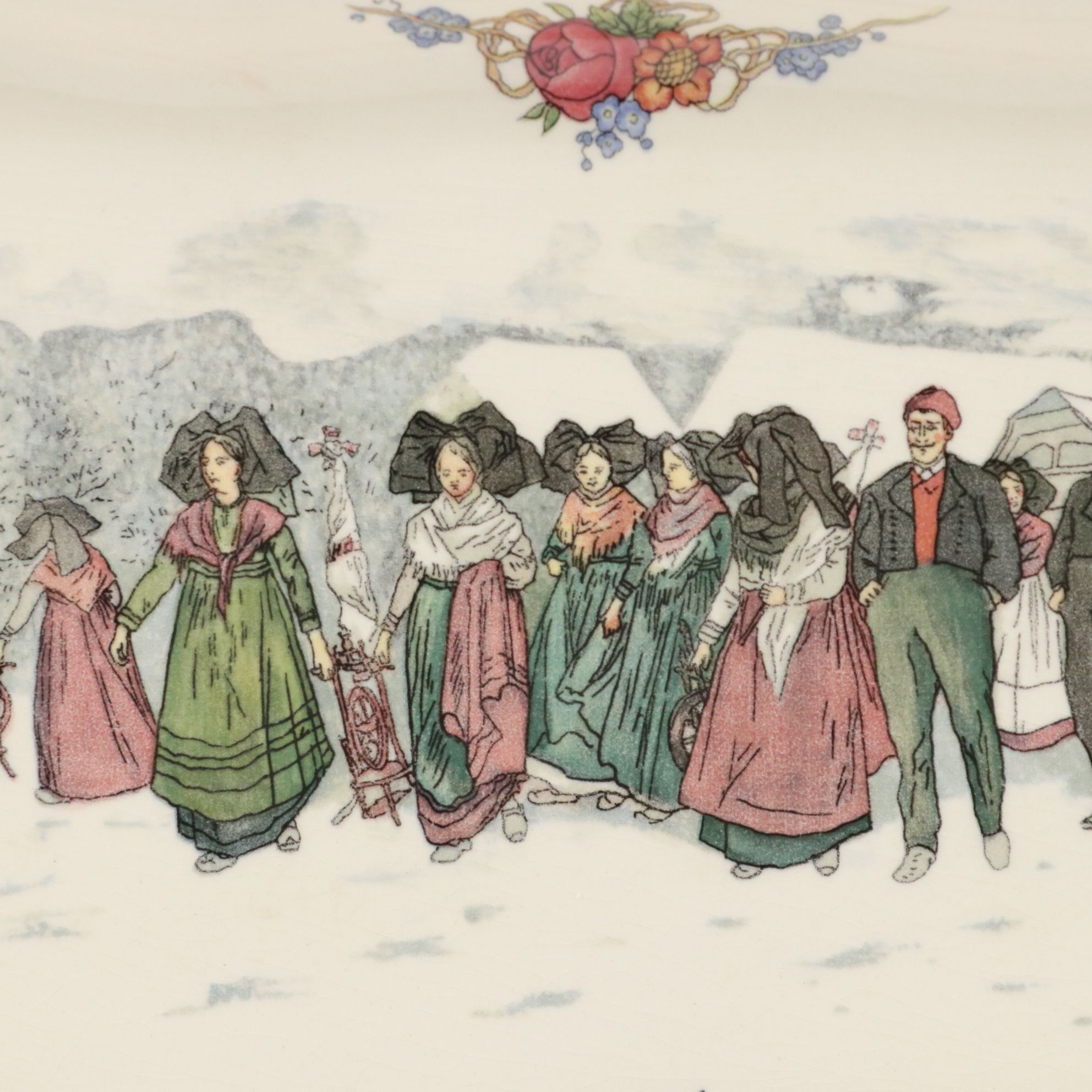 Sarreguemines French Faience "Obernai" Sandwich Tray and Serving Platter