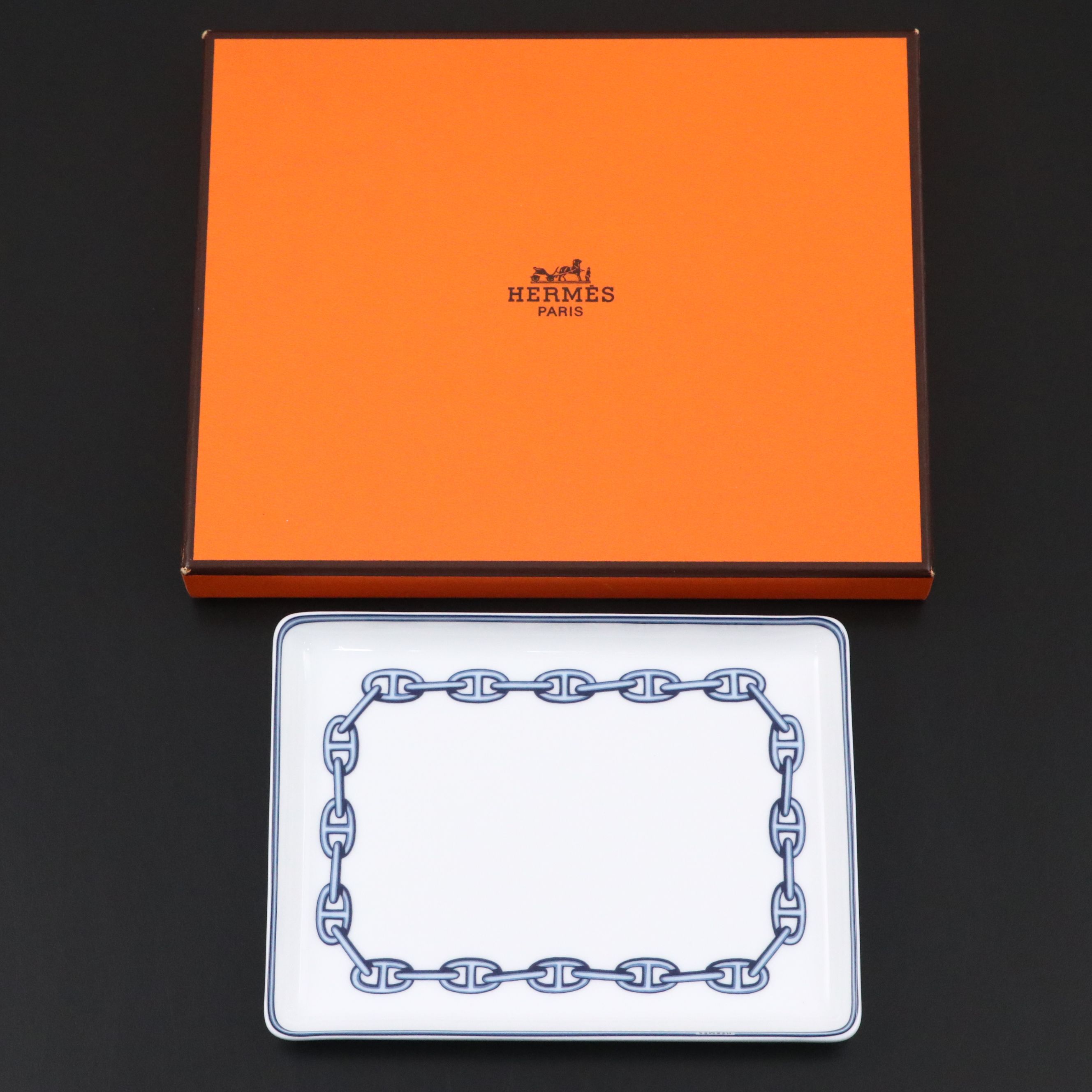 Hermès "Chaine d'Ancre" Porcelain Change Tray