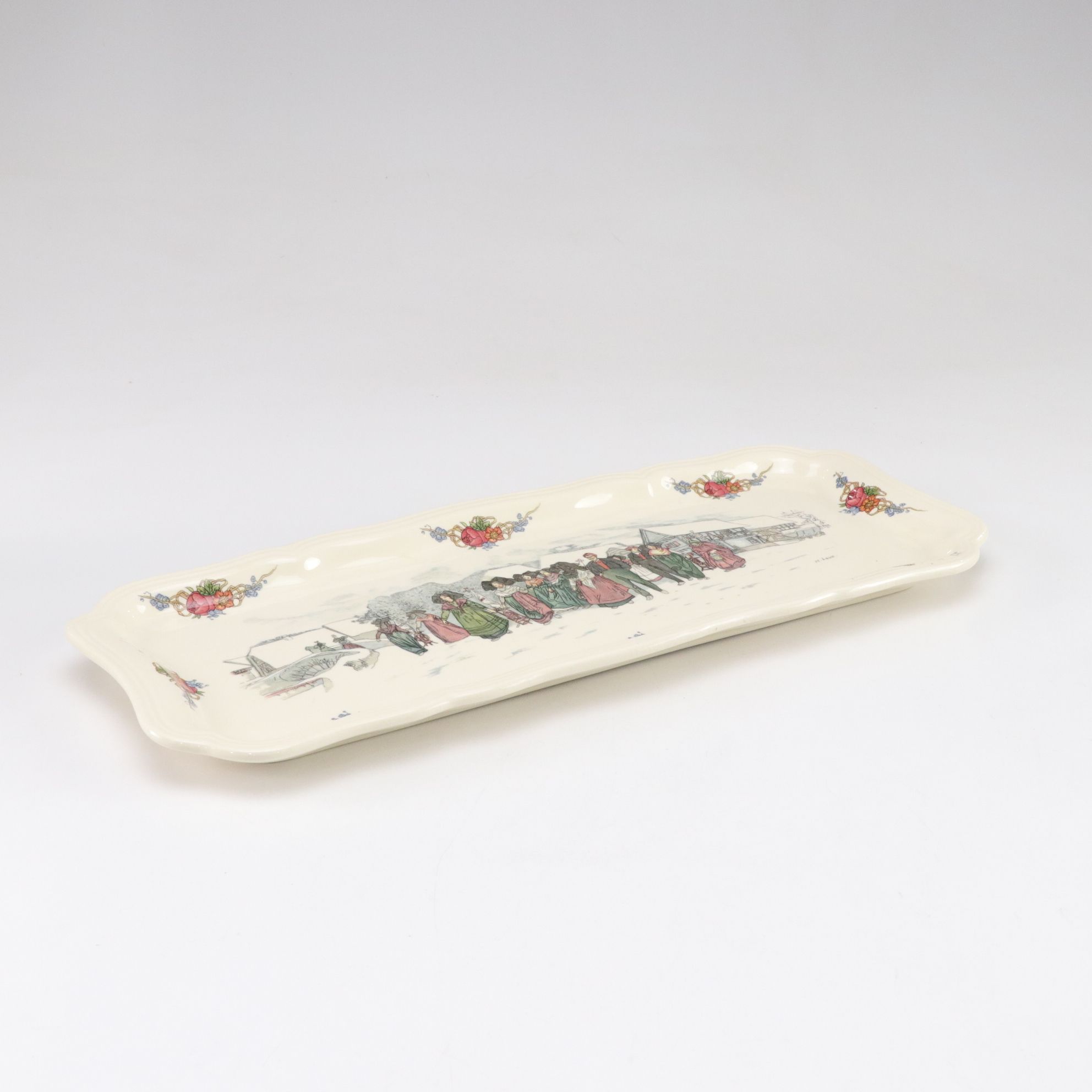 Sarreguemines French Faience "Obernai" Sandwich Tray and Serving Platter