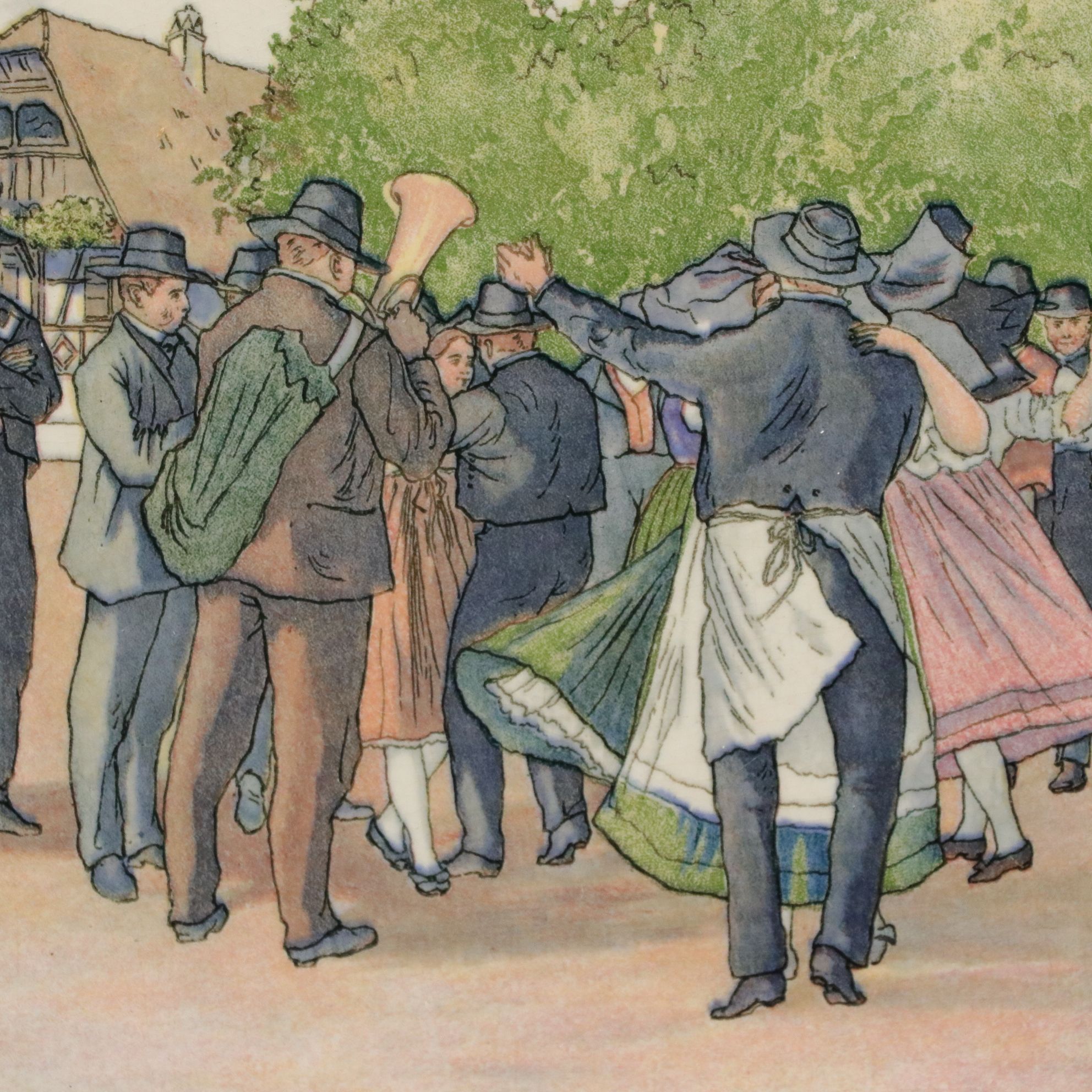 Sarreguemines French Faience "Obernai" Sandwich Tray and Serving Platter