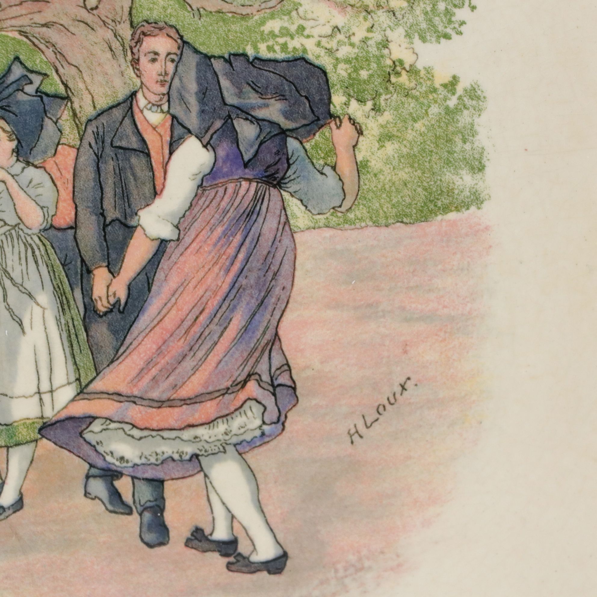 Sarreguemines French Faience "Obernai" Sandwich Tray and Serving Platter