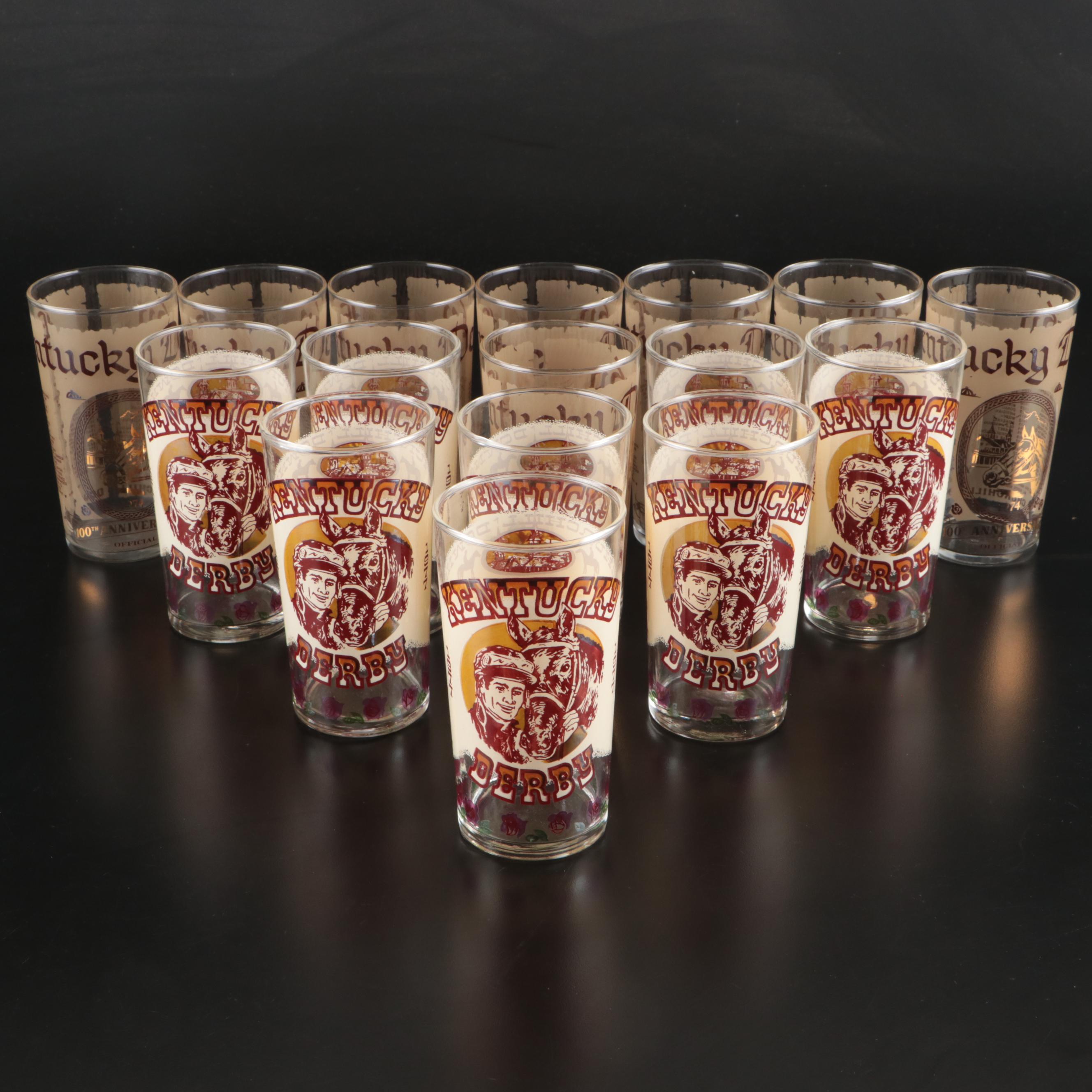 Kentucky Derby 1974 and 1977 Official Julep Glasses, Late 20th Century