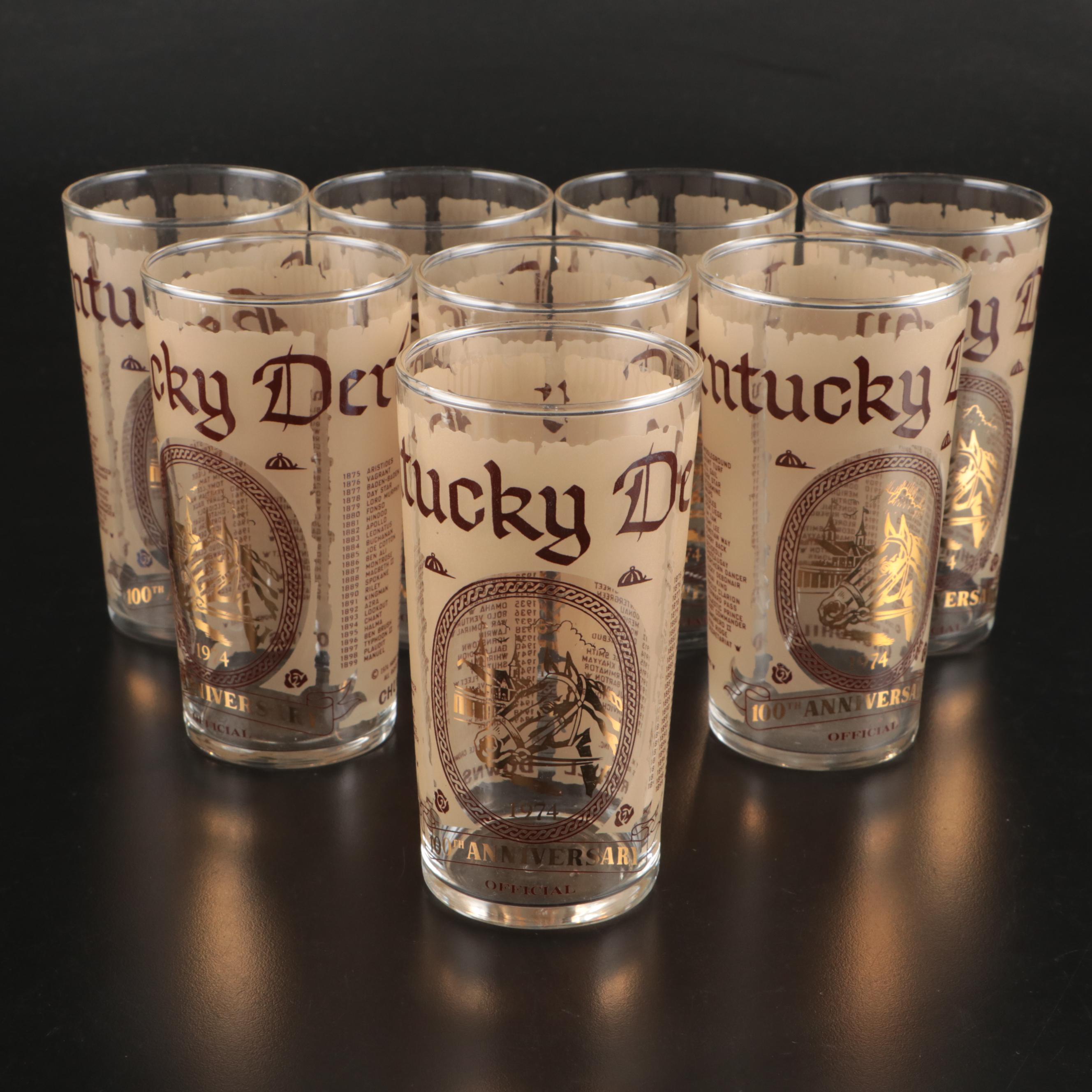 Kentucky Derby 1974 and 1977 Official Julep Glasses, Late 20th Century