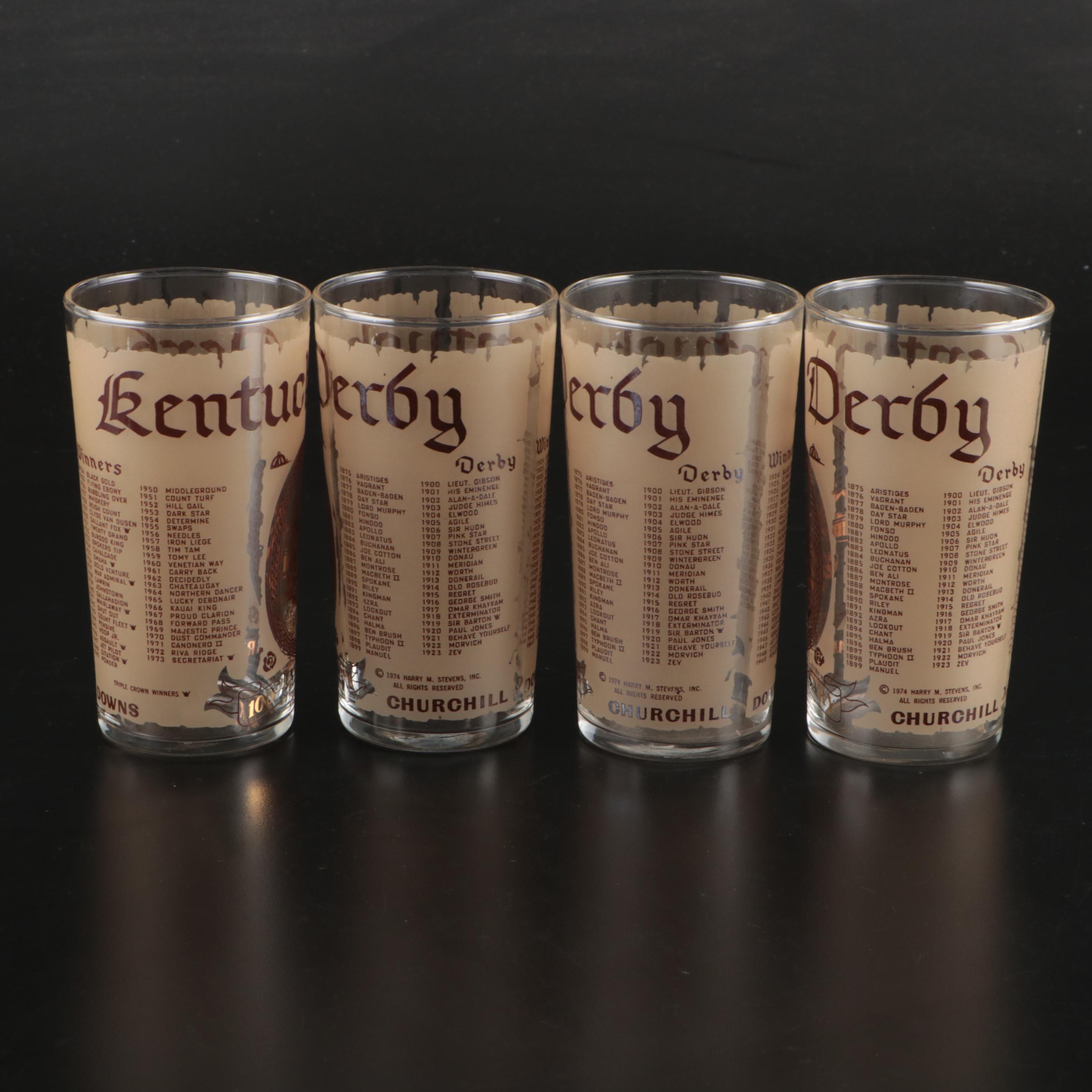 Kentucky Derby 1974 and 1977 Official Julep Glasses, Late 20th Century