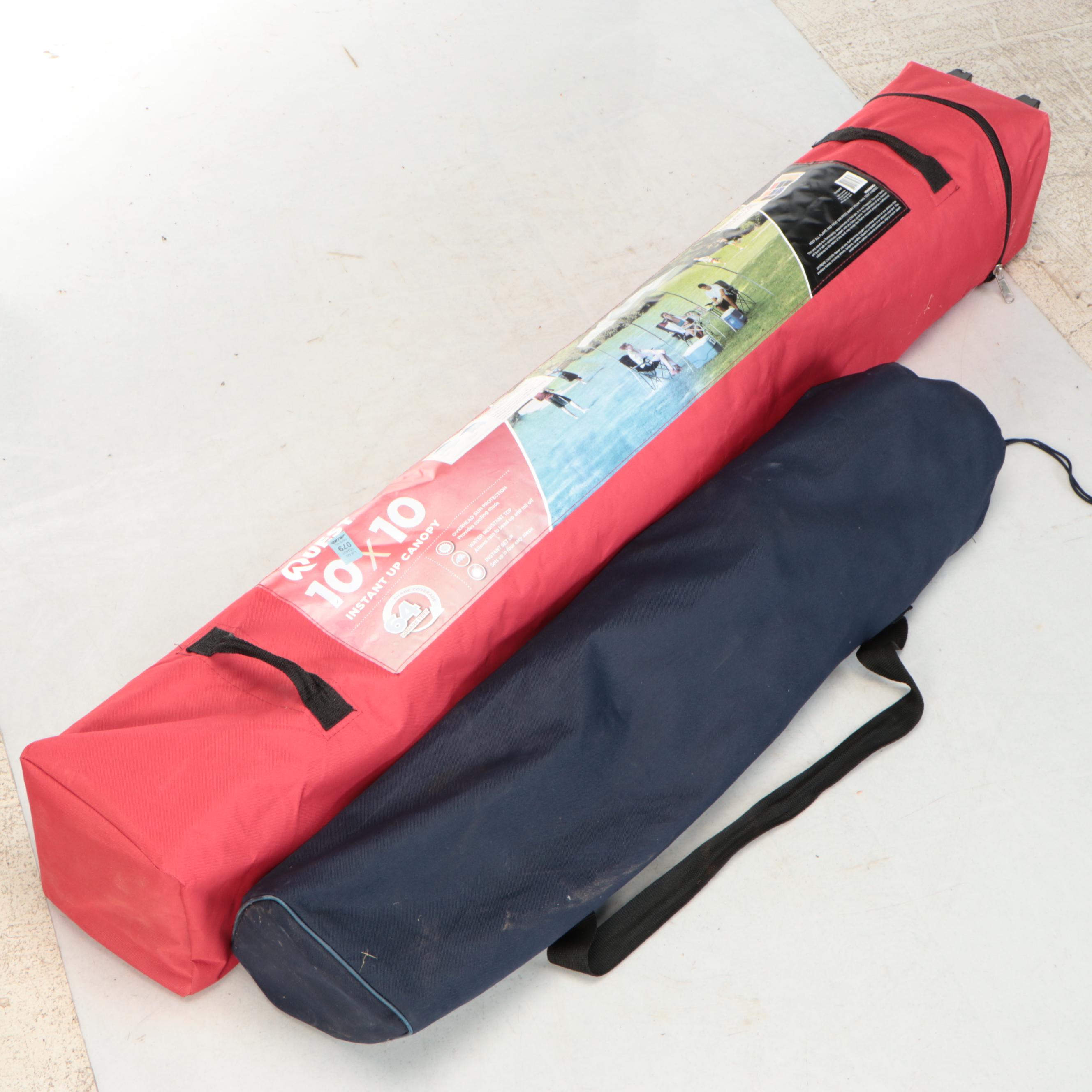 Quest 10x10 Instant Up Canopy with Coleman Cooler, String Lights and More